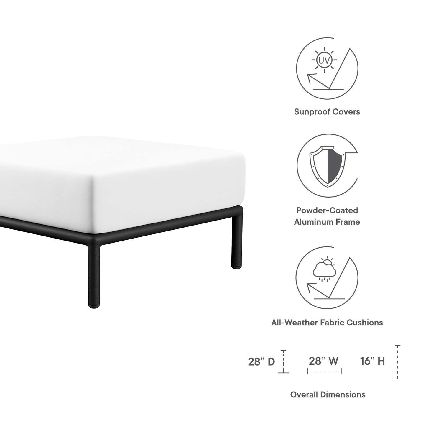 Modway Hanalei Outdoor Patio Ottoman FredCo