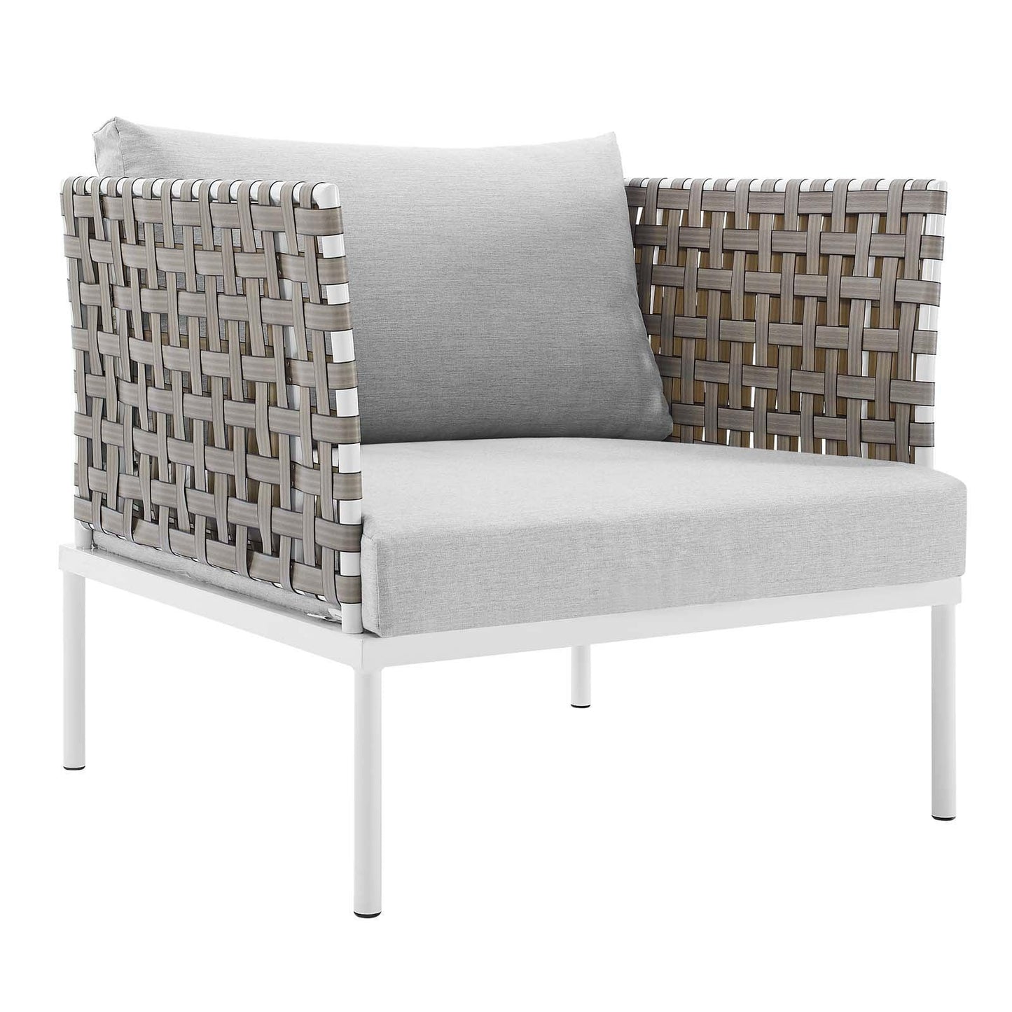 Modway Harmony 3-Piece Sunbrella® Basket Weave Outdoor Patio Aluminum Seating Set FredCo