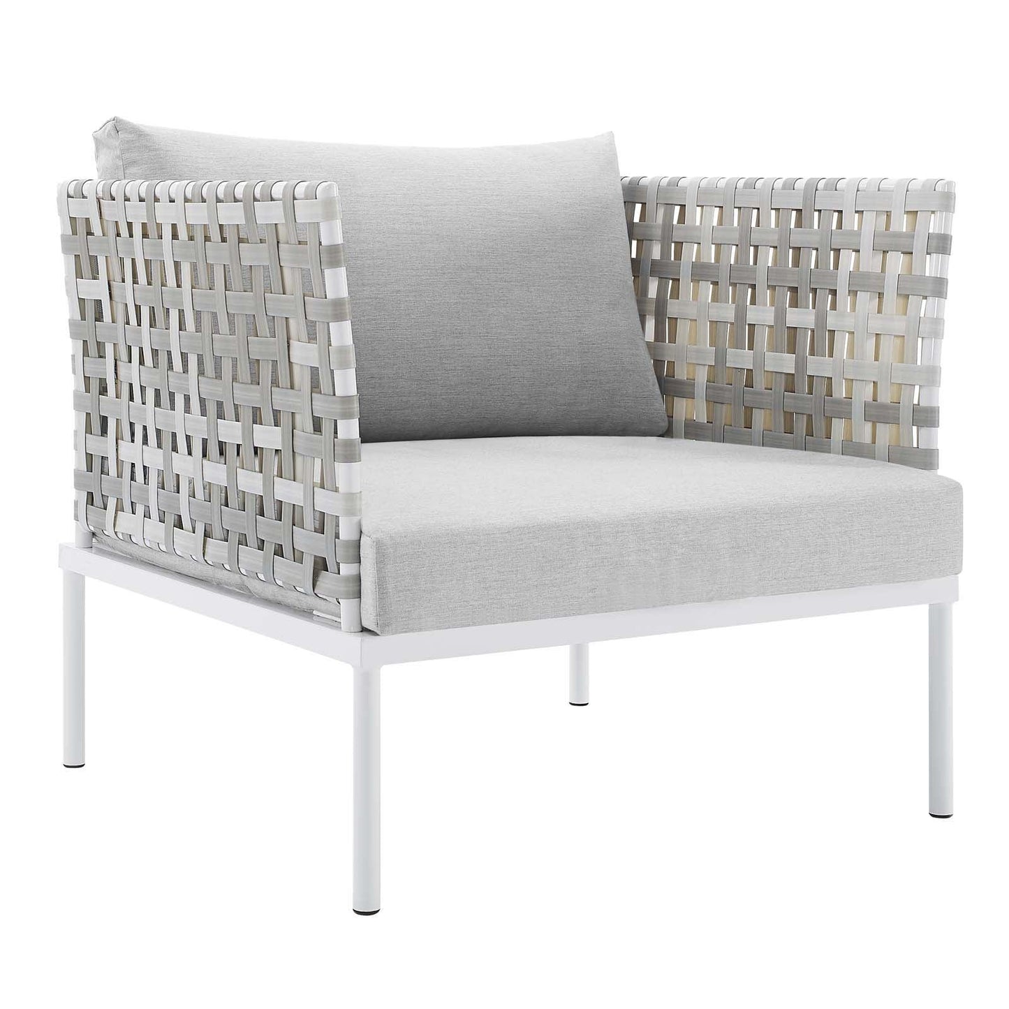 Modway Harmony 3-Piece Sunbrella® Basket Weave Outdoor Patio Aluminum Seating Set FredCo