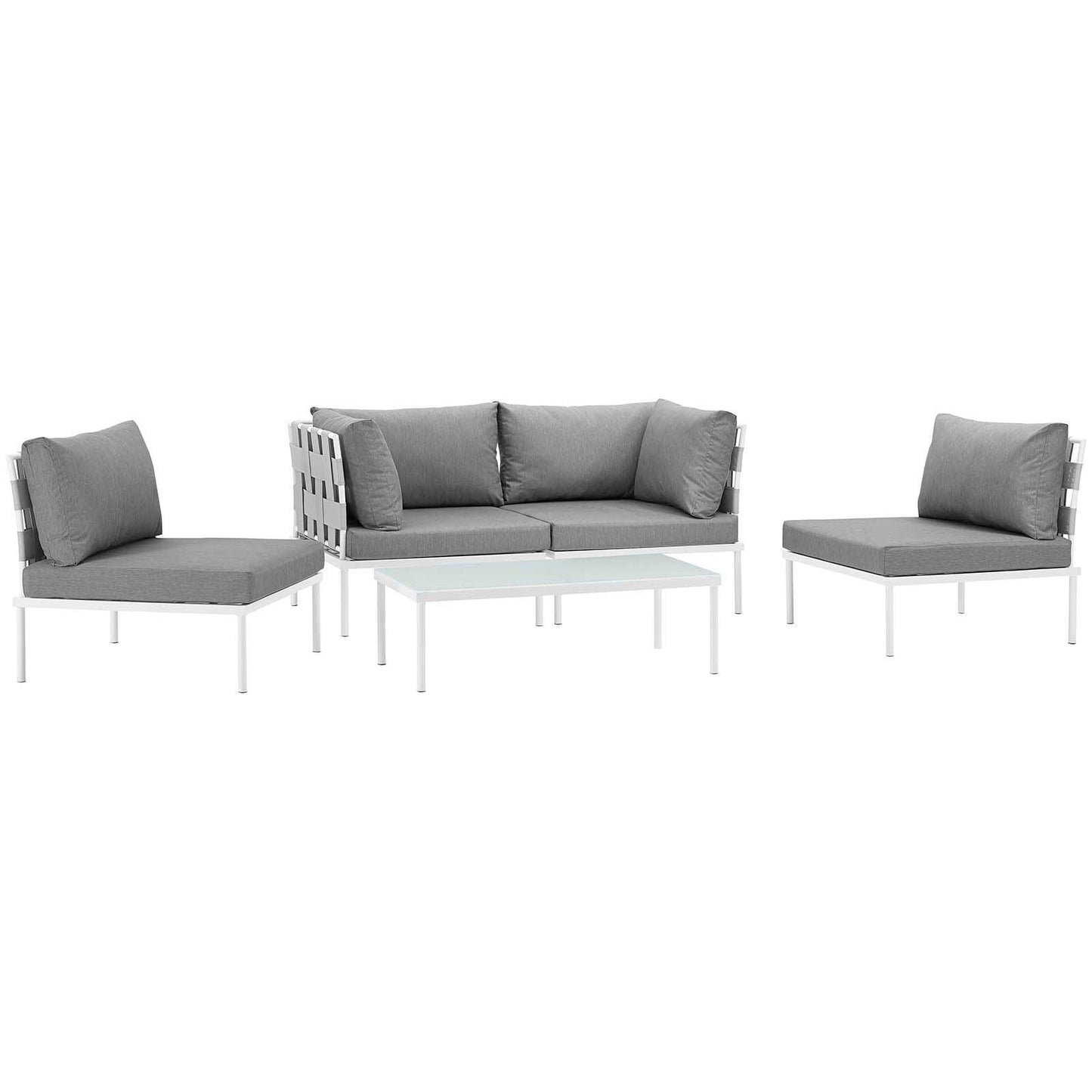 Modway Harmony 5 Piece Outdoor Patio Aluminum Sectional Sofa Set, EEI-2622 FredCo