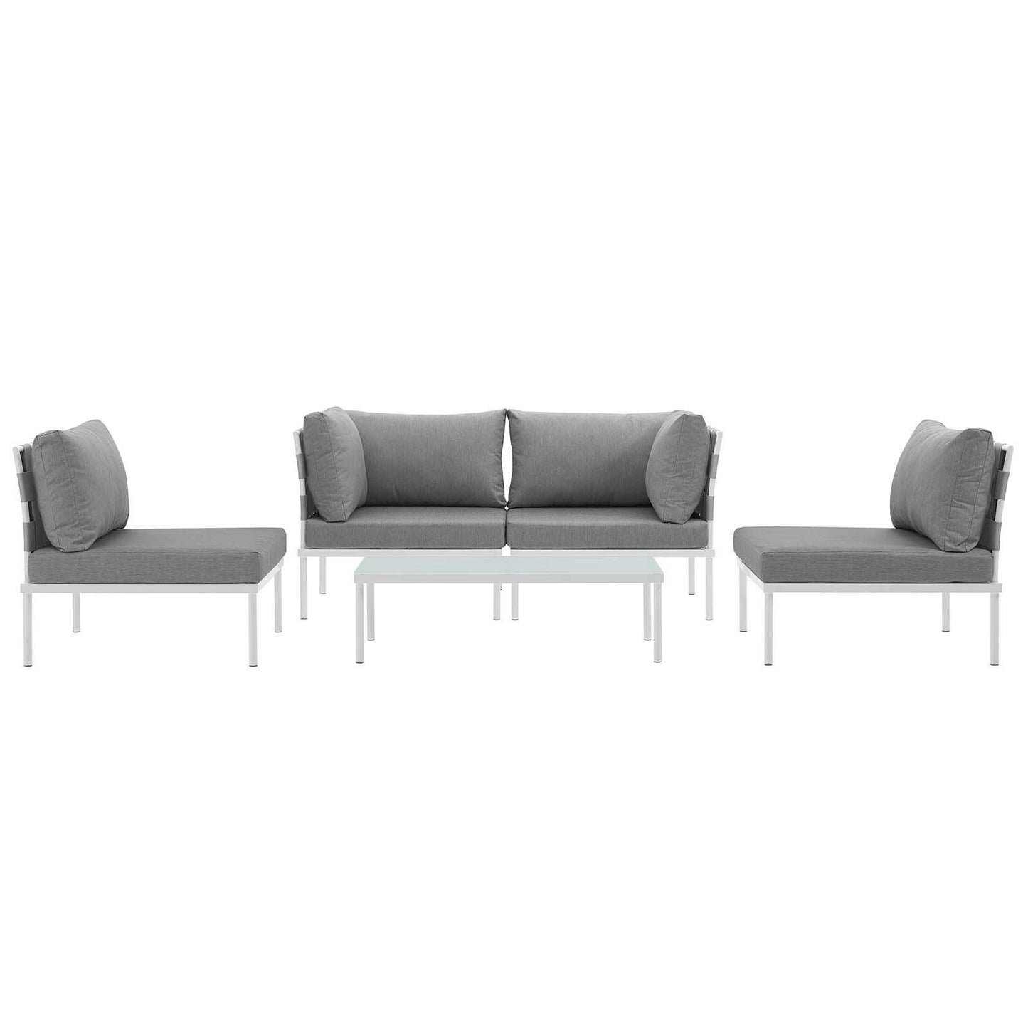 Modway Harmony 5 Piece Outdoor Patio Aluminum Sectional Sofa Set, EEI-2622 FredCo