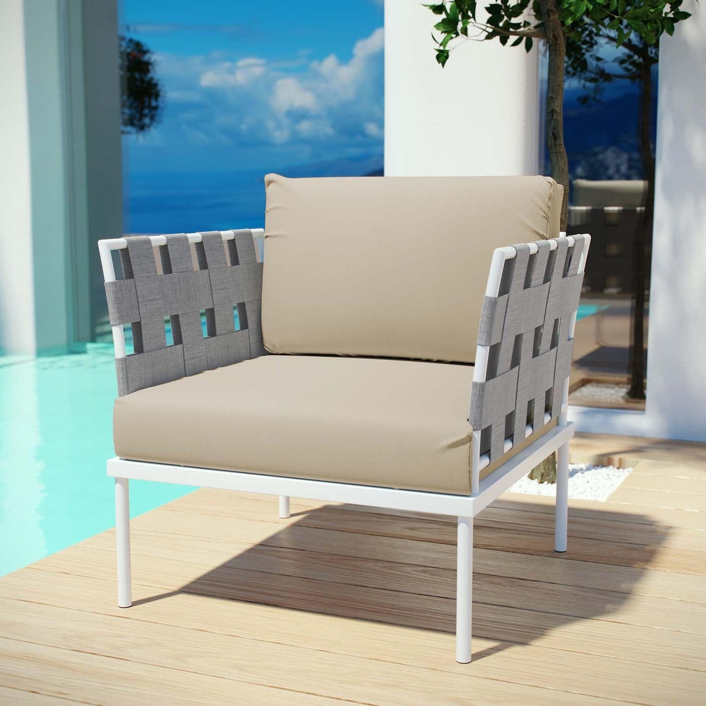 Modway Harmony Outdoor Patio Aluminum Armchair FredCo