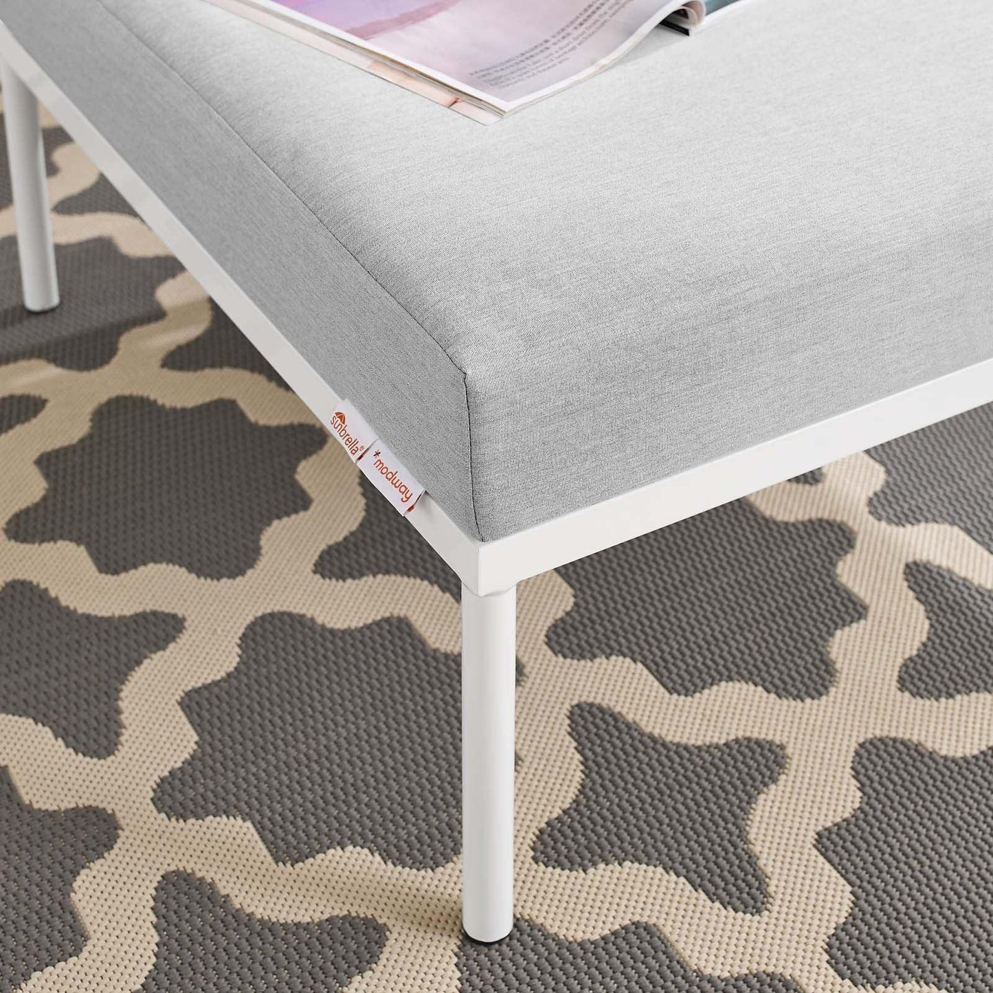 Modway Harmony Sunbrella® Outdoor Patio Aluminum Ottoman FredCo