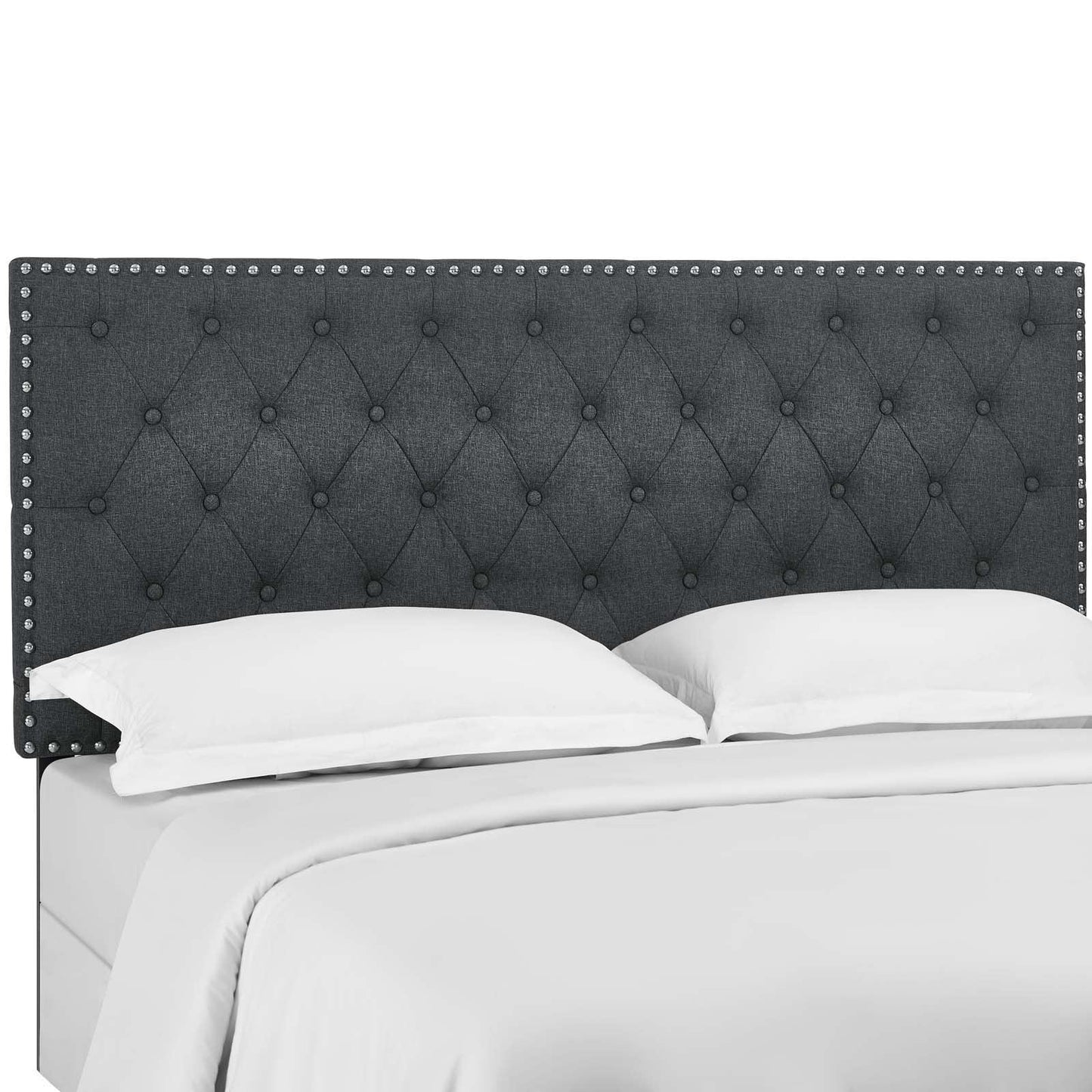 Modway Helena Tufted Full / Queen Upholstered Linen Fabric Headboard FredCo