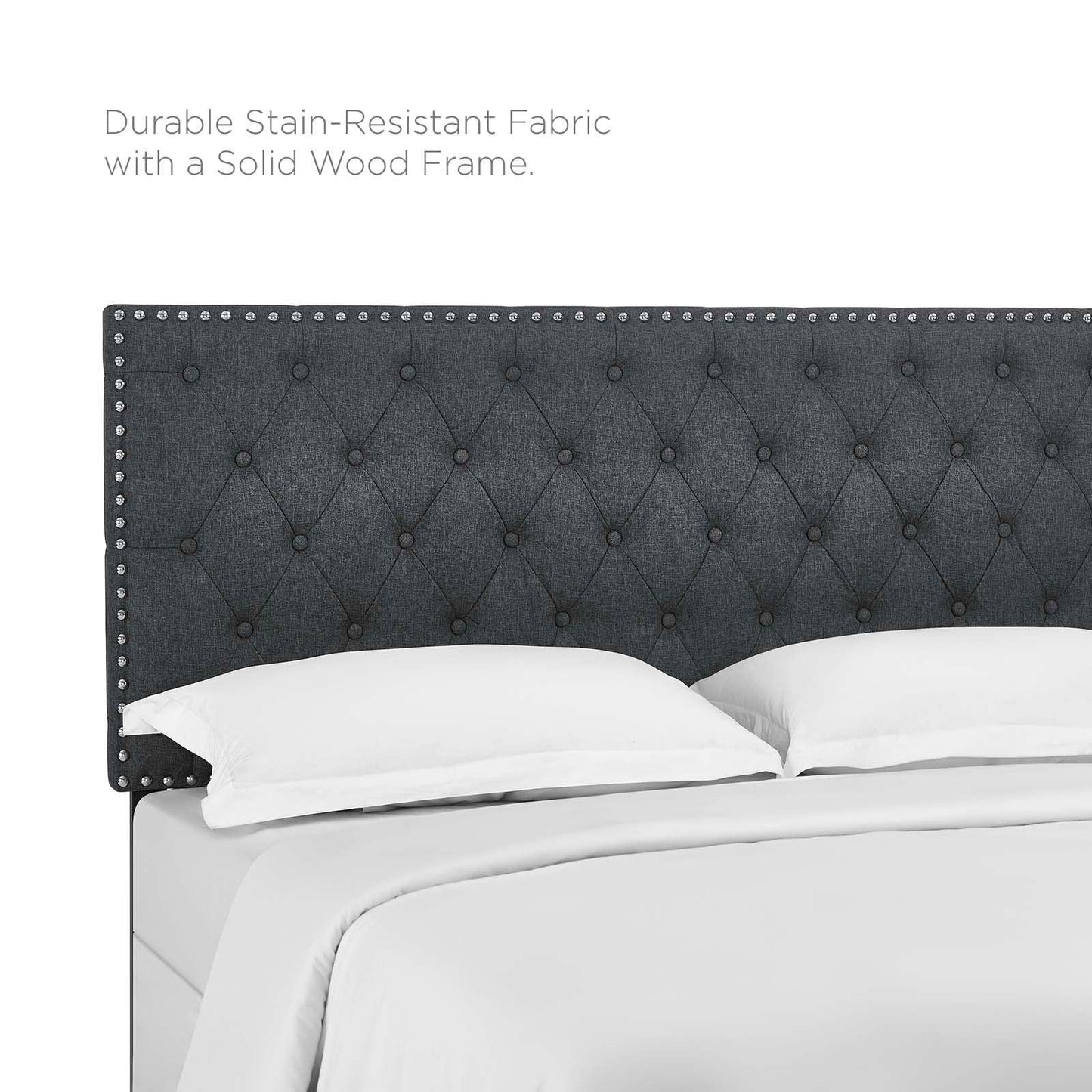 Modway Helena Tufted Full / Queen Upholstered Linen Fabric Headboard FredCo