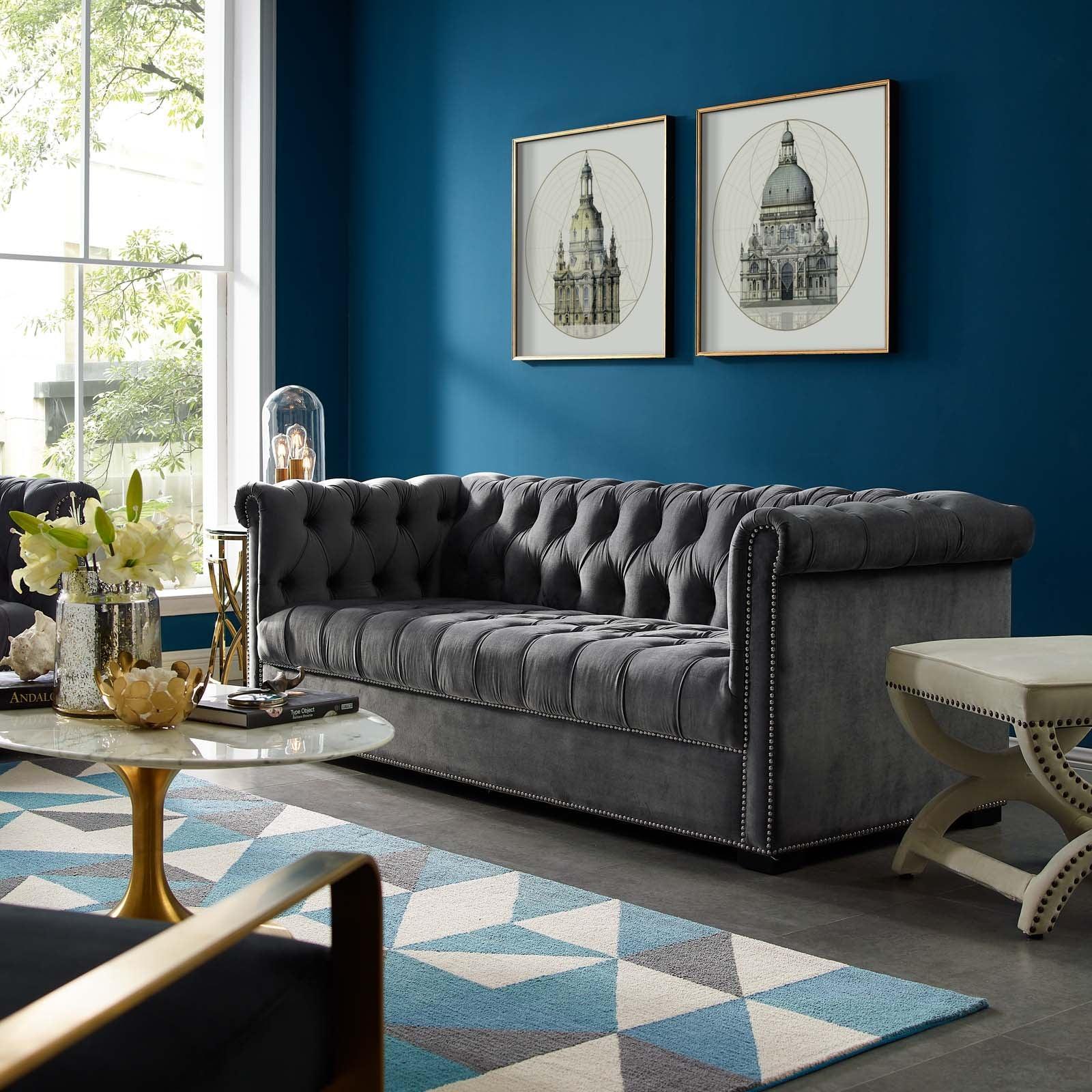 Modway Heritage Performance Velvet Sofa FredCo
