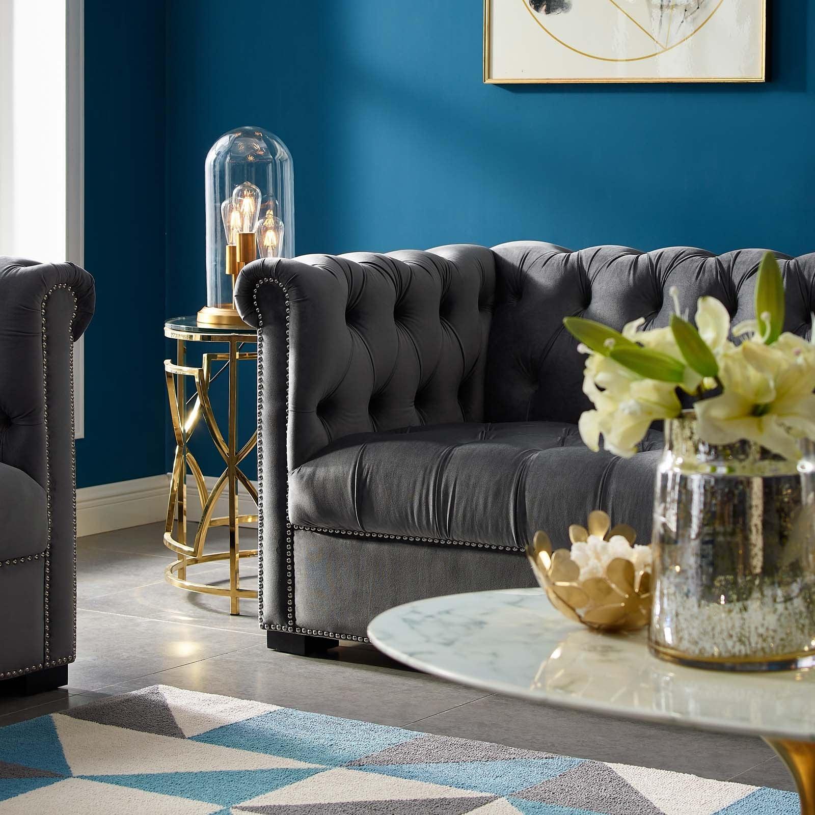 Modway Heritage Performance Velvet Sofa FredCo
