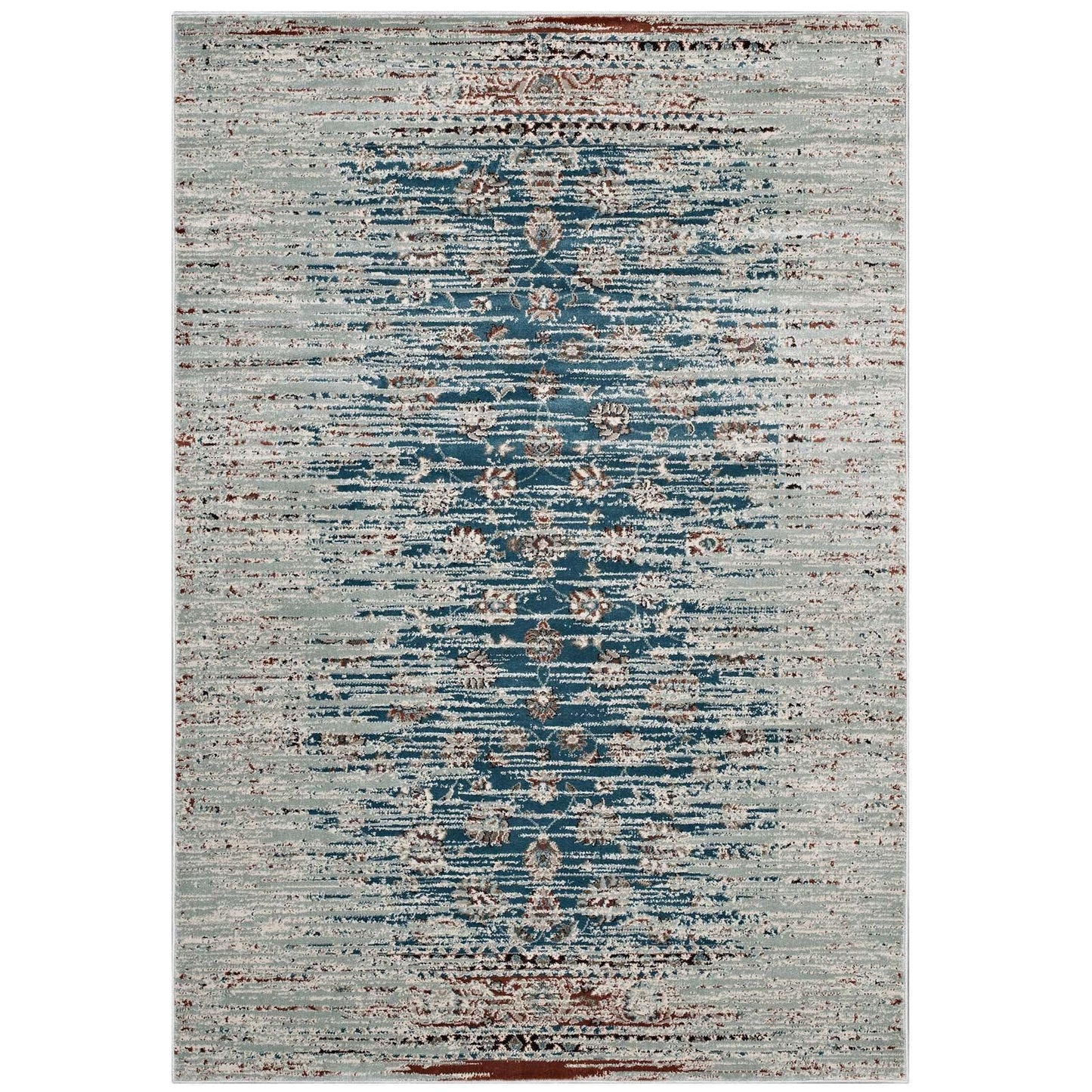 Modway Hesper Distressed Contemporary Floral Lattice Area Rug FredCo