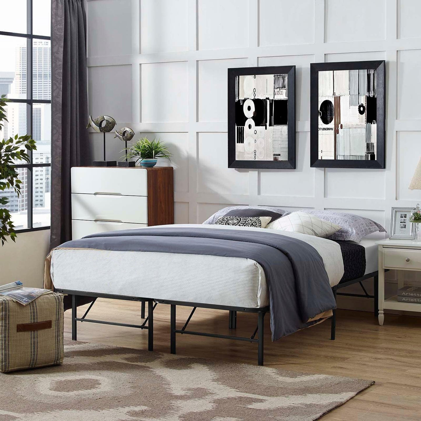 Modway Horizon Full Stainless Steel Bed Frame FredCo