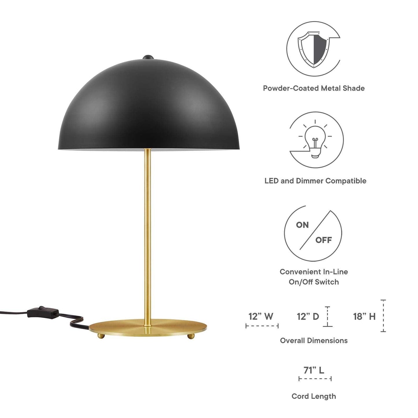Modway Ideal Metal Table Lamp FredCo