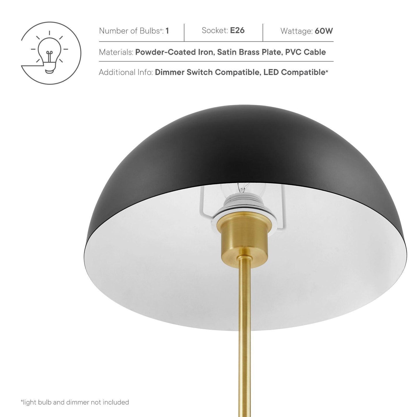 Modway Ideal Metal Table Lamp FredCo