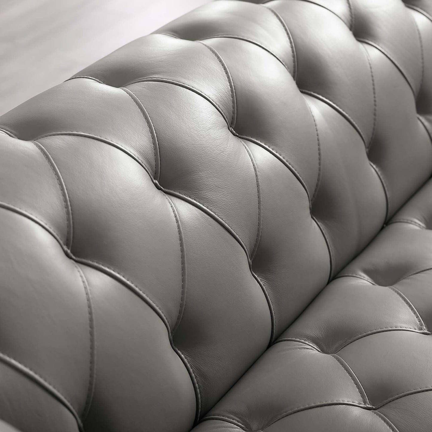 Modway Idyll Tufted Button Upholstered Leather Chesterfield Armchair FredCo