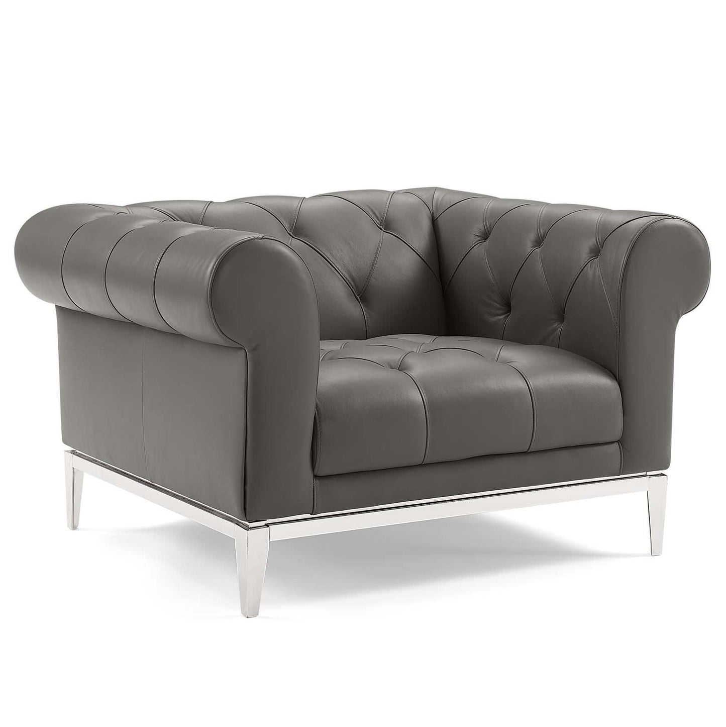 Modway Idyll Tufted Upholstered Leather Armchair Set of 2 FredCo