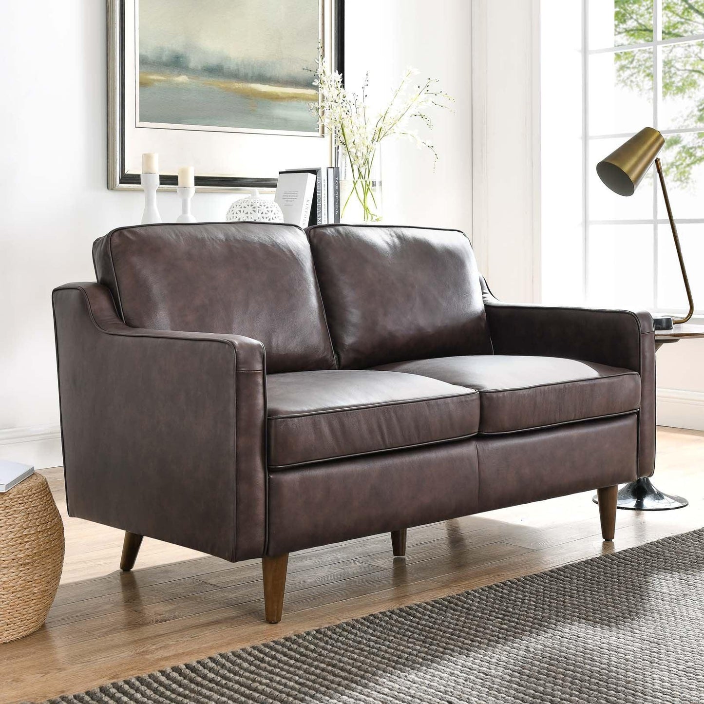 Modway Impart Genuine Leather Loveseat FredCo
