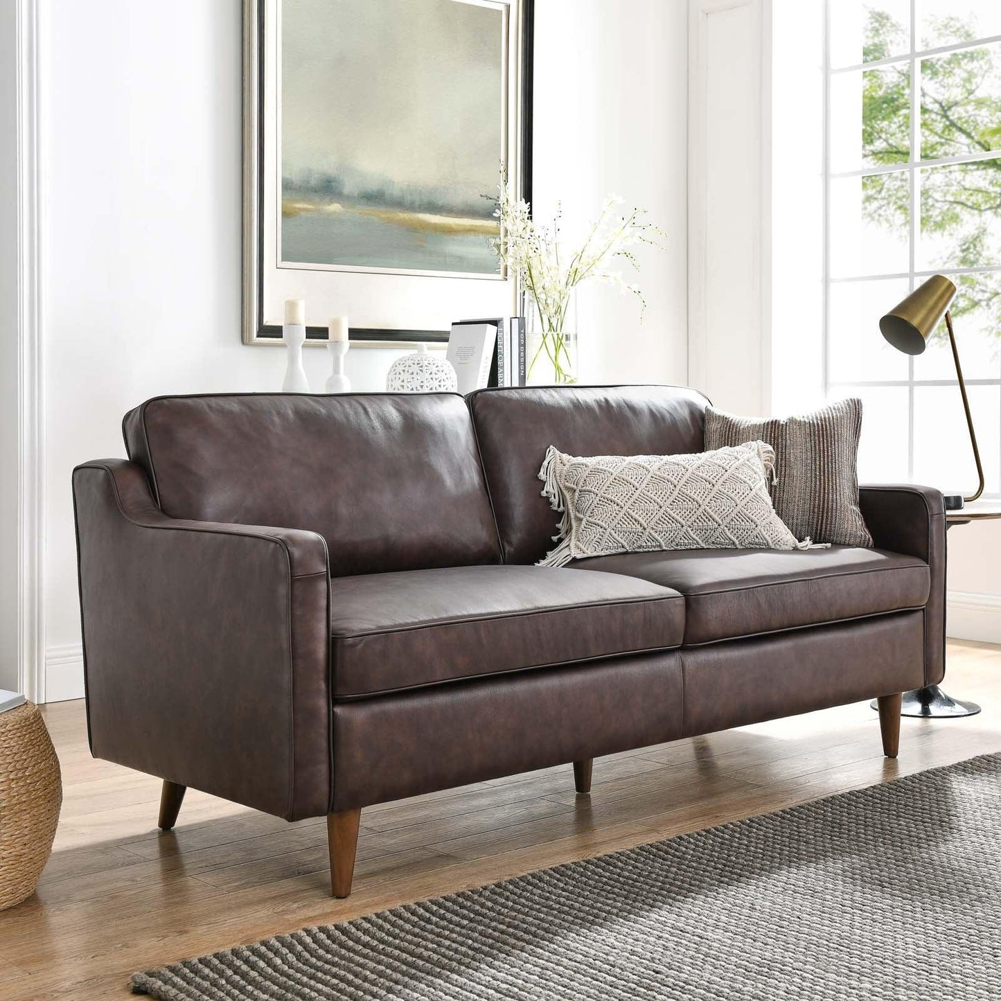 Modway Impart Genuine Leather Sofa FredCo