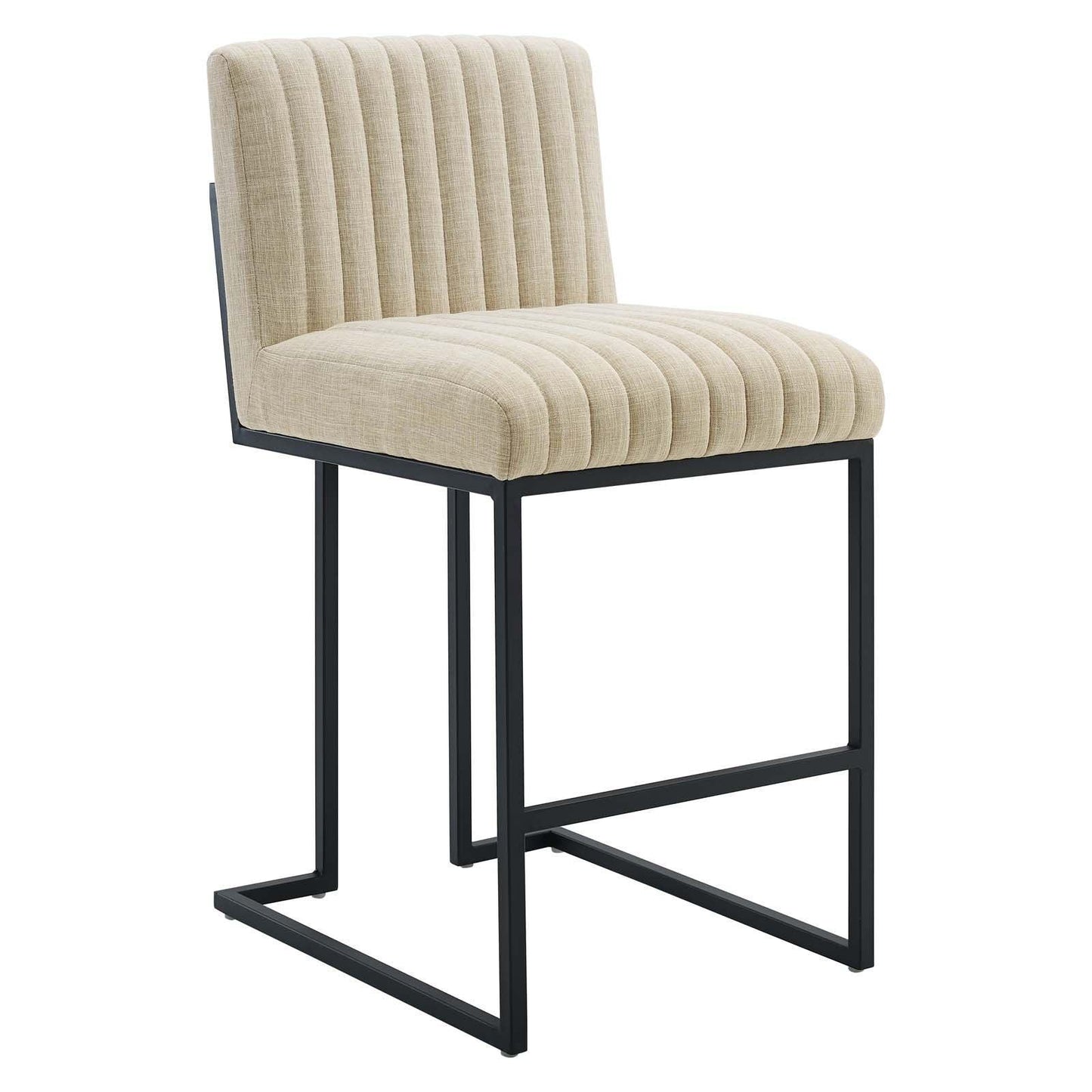 Modway Indulge Channel Tufted Fabric Counter Stool FredCo