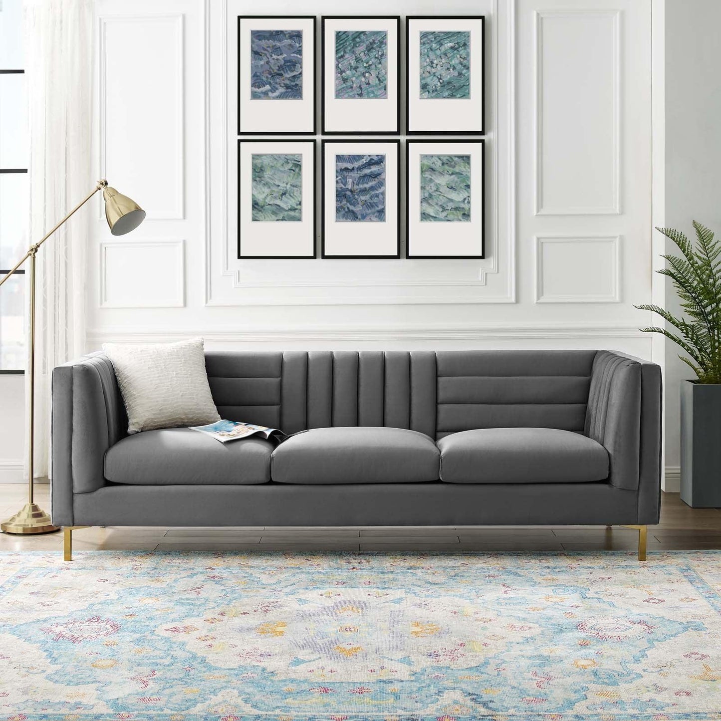 Modway Ingenuity Channel Tufted Performance Velvet Sofa FredCo