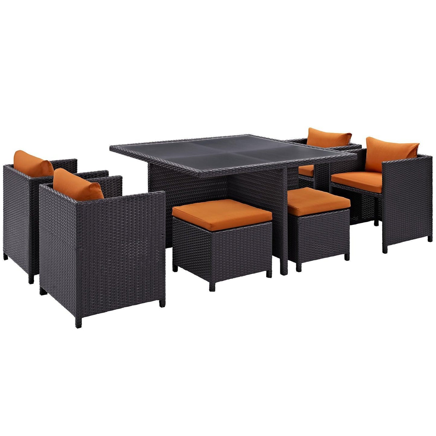 Modway Inverse 9 Piece Outdoor Patio Dining Set FredCo