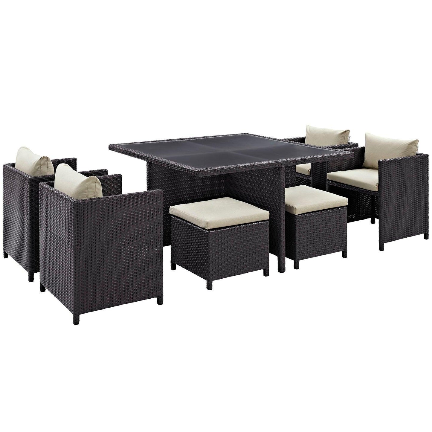 Modway Inverse 9 Piece Outdoor Patio Dining Set FredCo