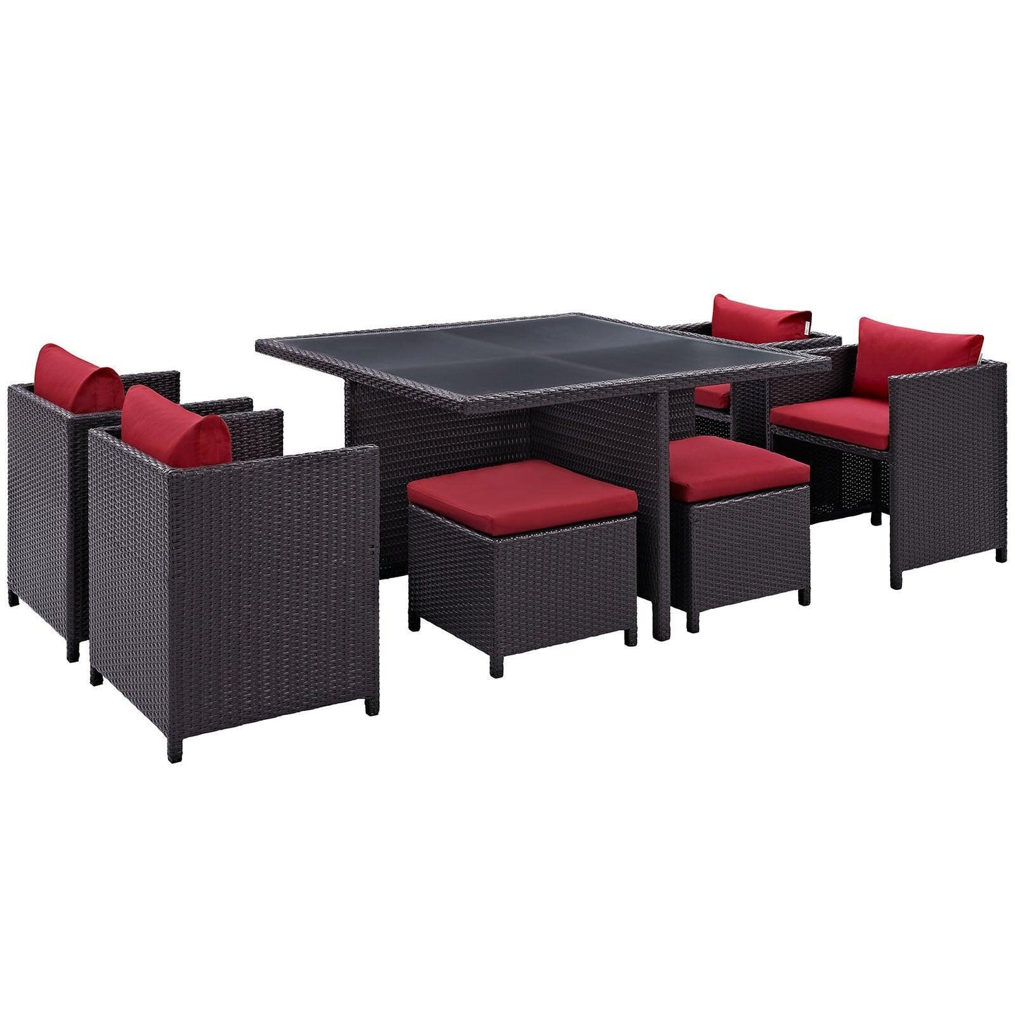 Modway Inverse 9 Piece Outdoor Patio Dining Set FredCo