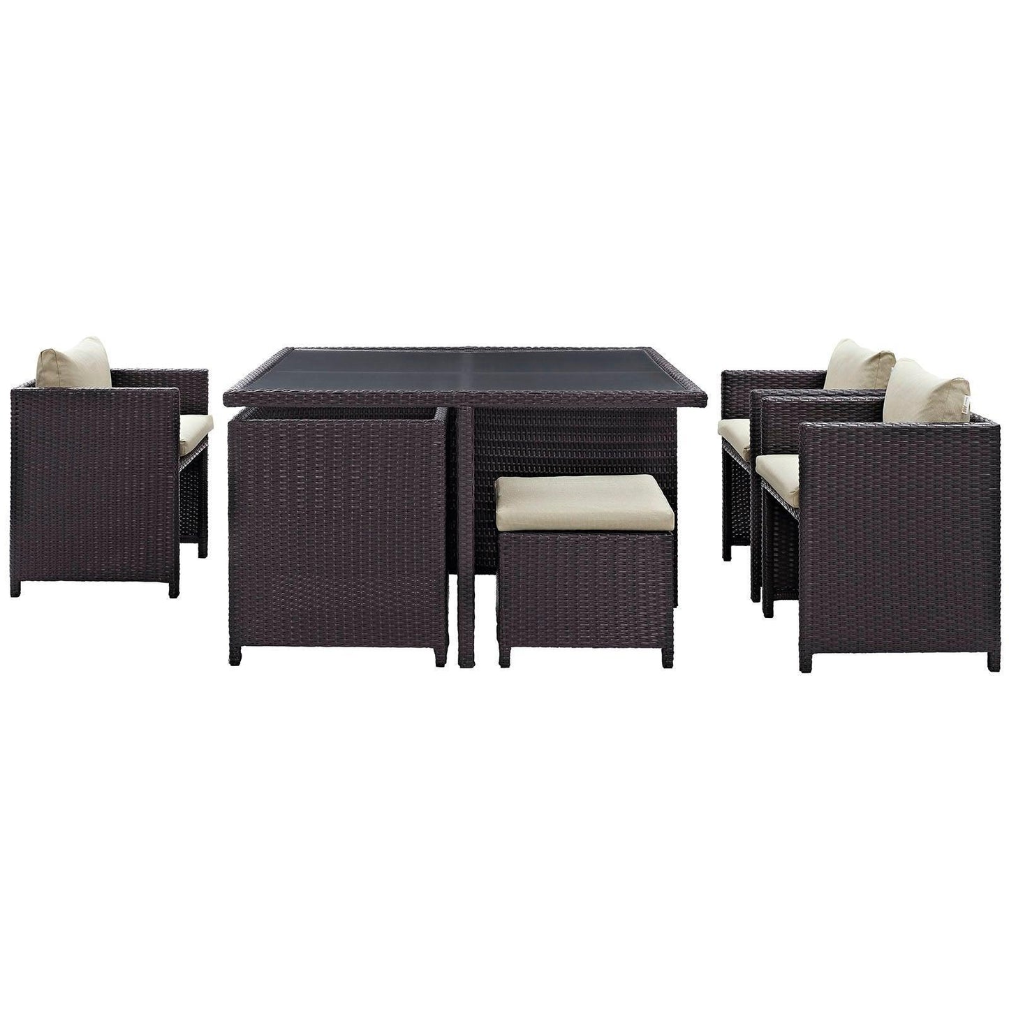 Modway Inverse 9 Piece Outdoor Patio Dining Set FredCo