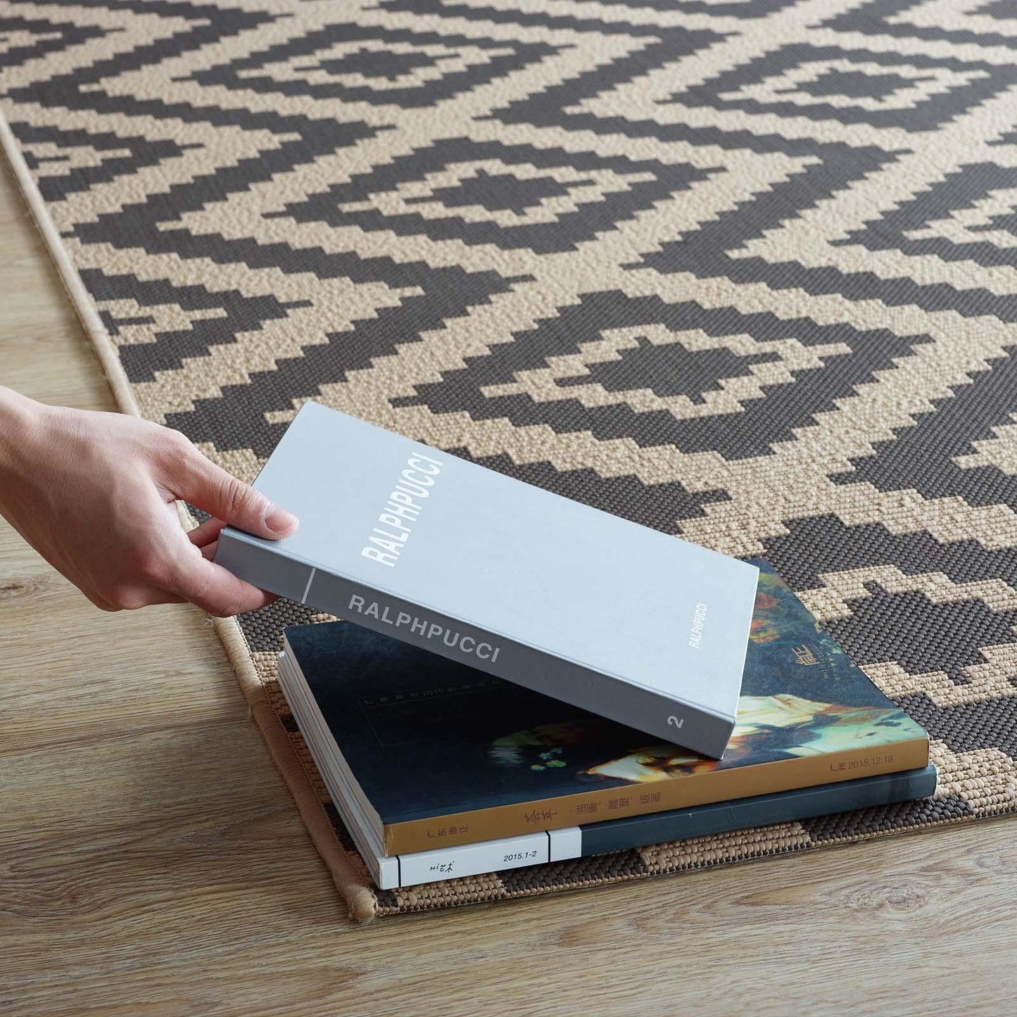 Modway Jagged Geometric Diamond Trellis Indoor and Outdoor Area Rug FredCo