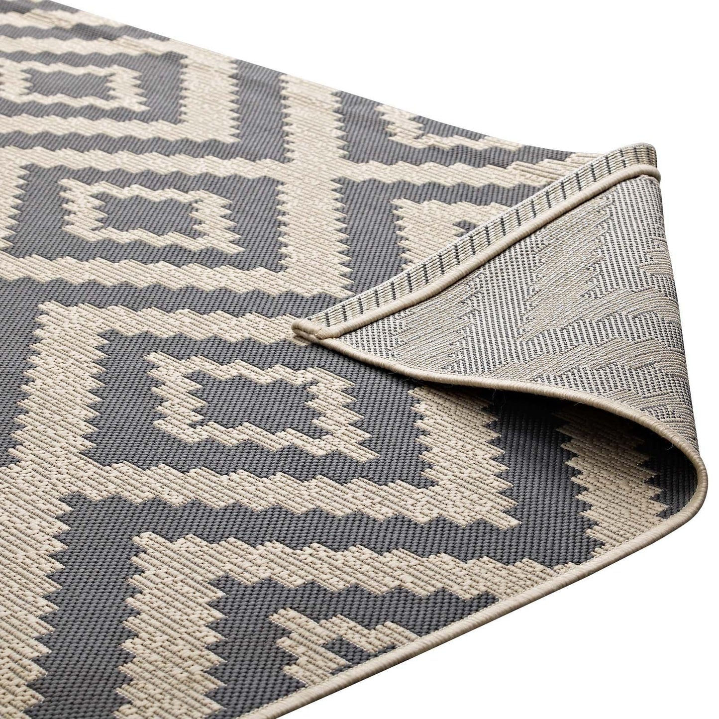 Modway Jagged Geometric Diamond Trellis Indoor and Outdoor Area Rug FredCo