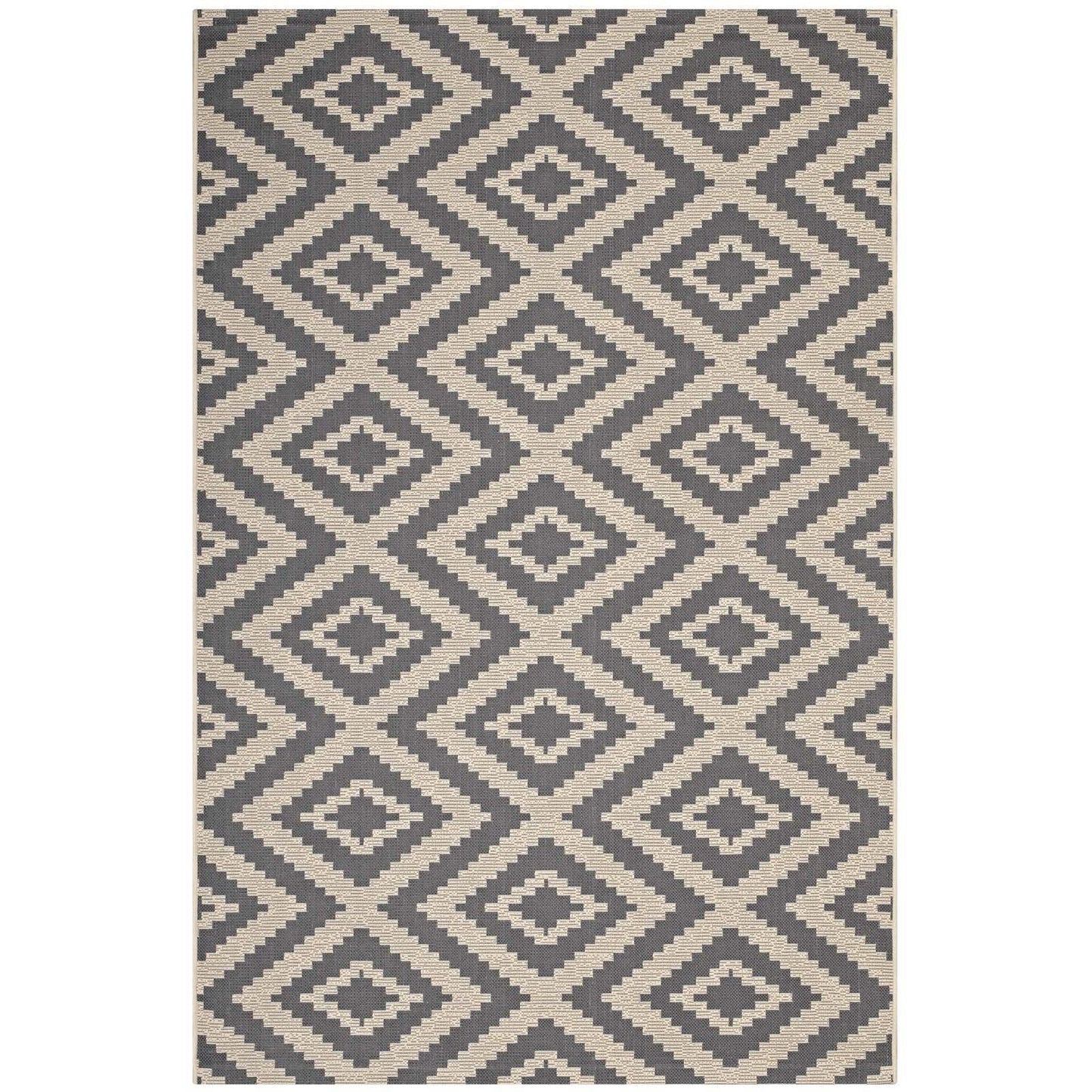 Modway Jagged Geometric Diamond Trellis Indoor and Outdoor Area Rug FredCo