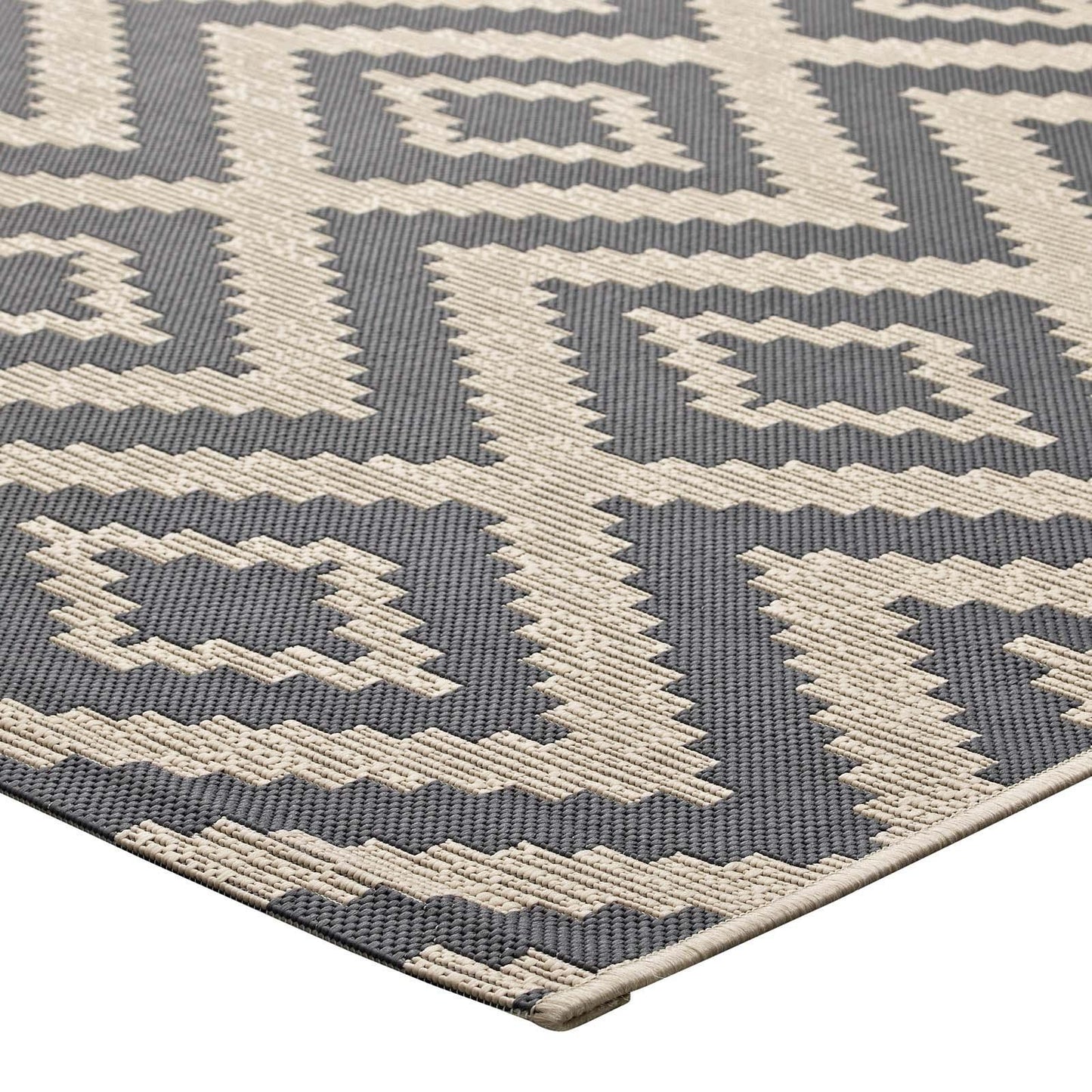Modway Jagged Geometric Diamond Trellis Indoor and Outdoor Area Rug FredCo