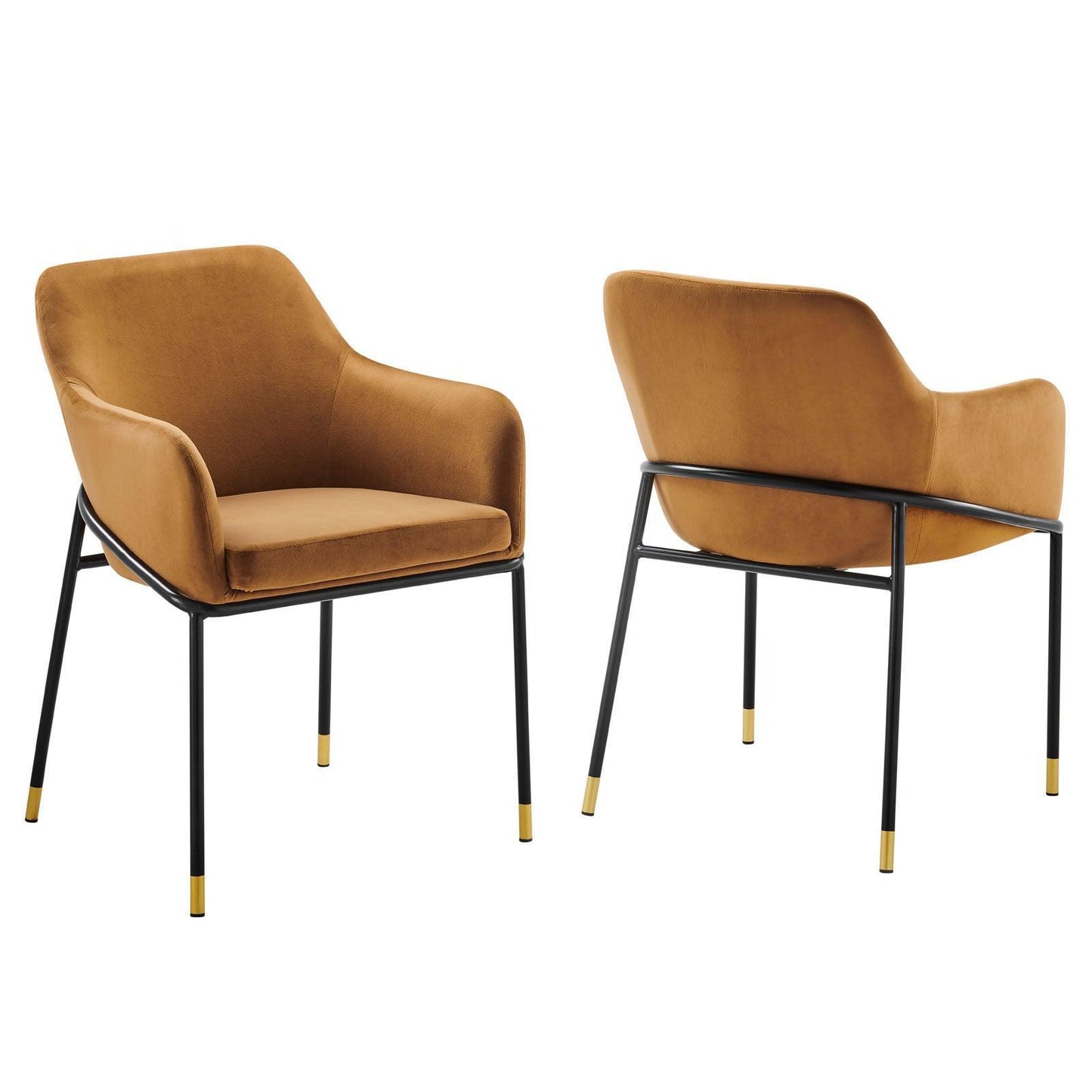 Modway Jovi Performance Velvet Dining Armchair Set of 2 FredCo