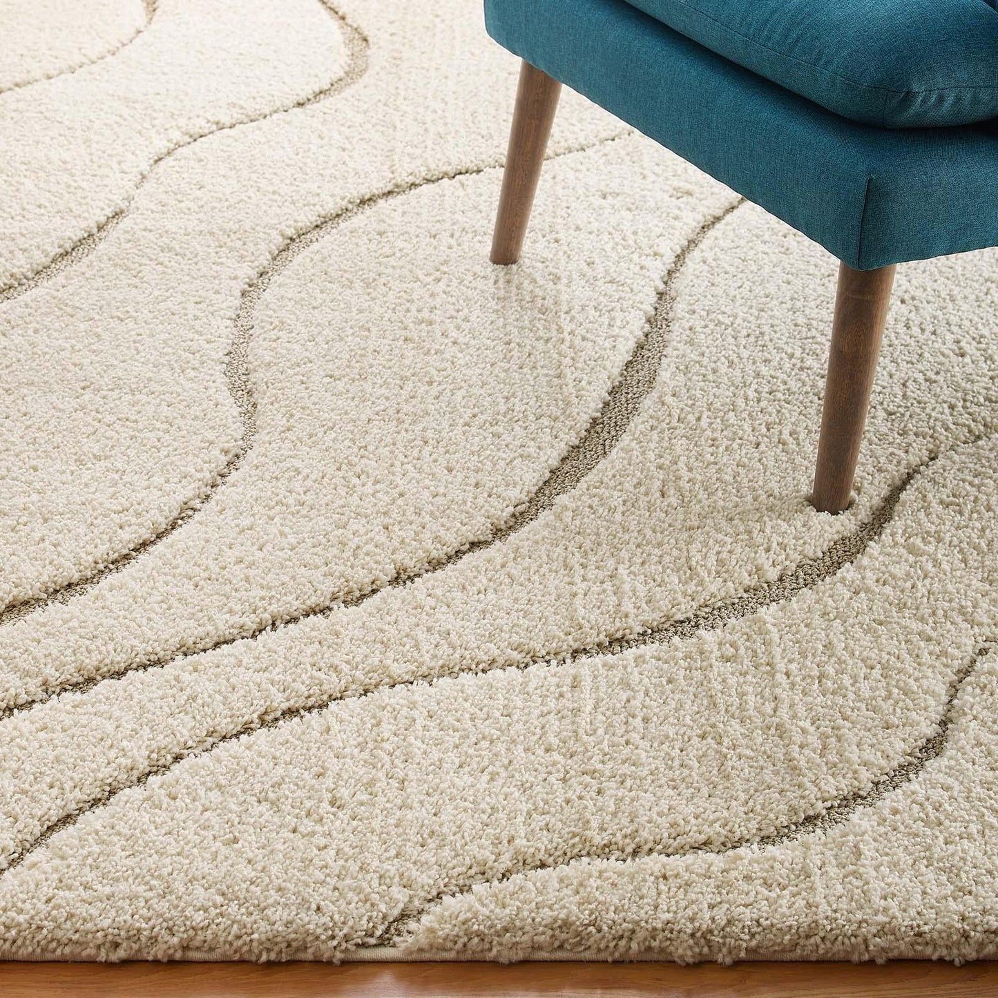 Modway Jubilant Abound Abstract Swirl Shag Area Rug FredCo