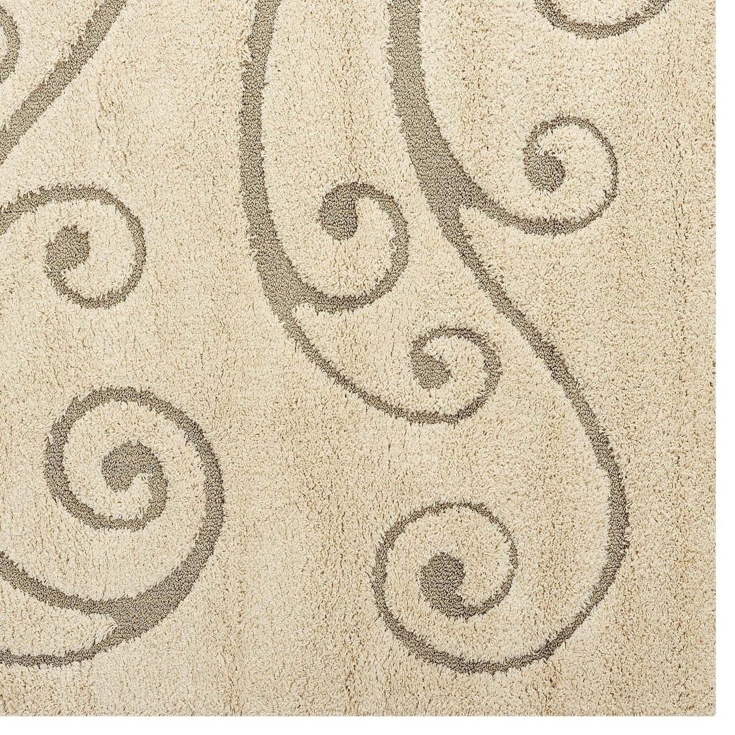 Modway Jubilant Sprout Scrolling Vine Shag Area Rug FredCo