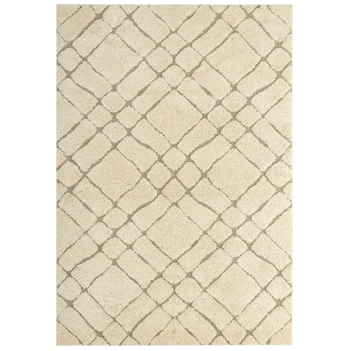 Modway Jubilant Verona Abstract Geometric Shag Area Rug FredCo