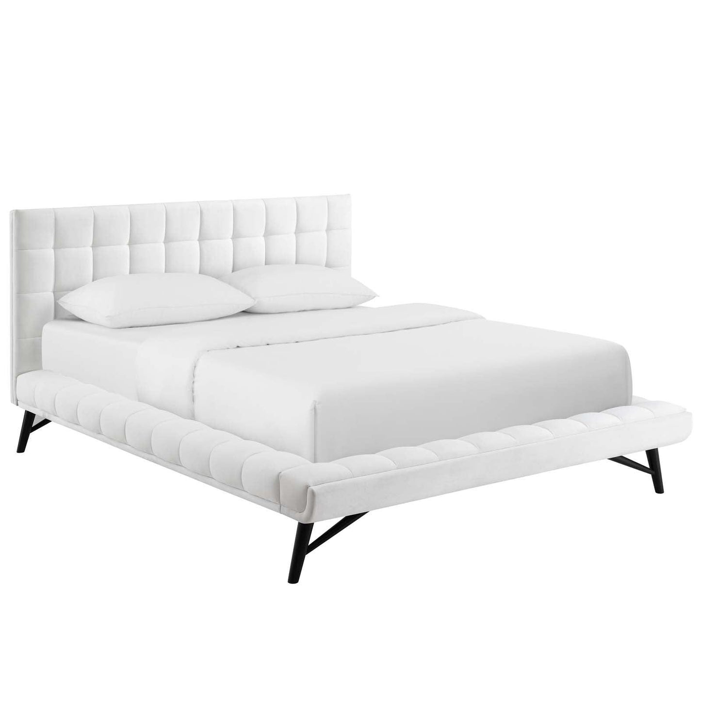 Modway Julia Queen Biscuit Tufted Performance Velvet Platform Bed FredCo