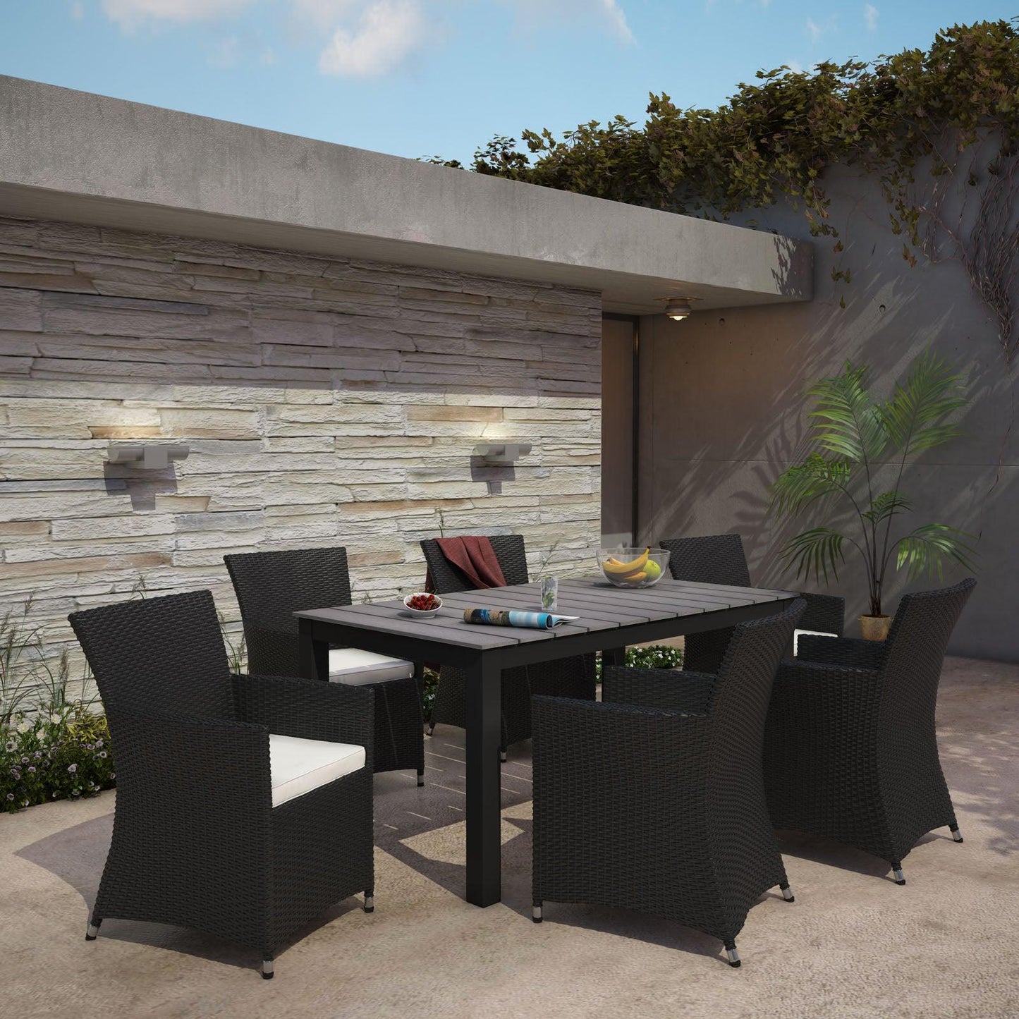 Modway Junction 7 Piece Outdoor Patio Dining Set FredCo