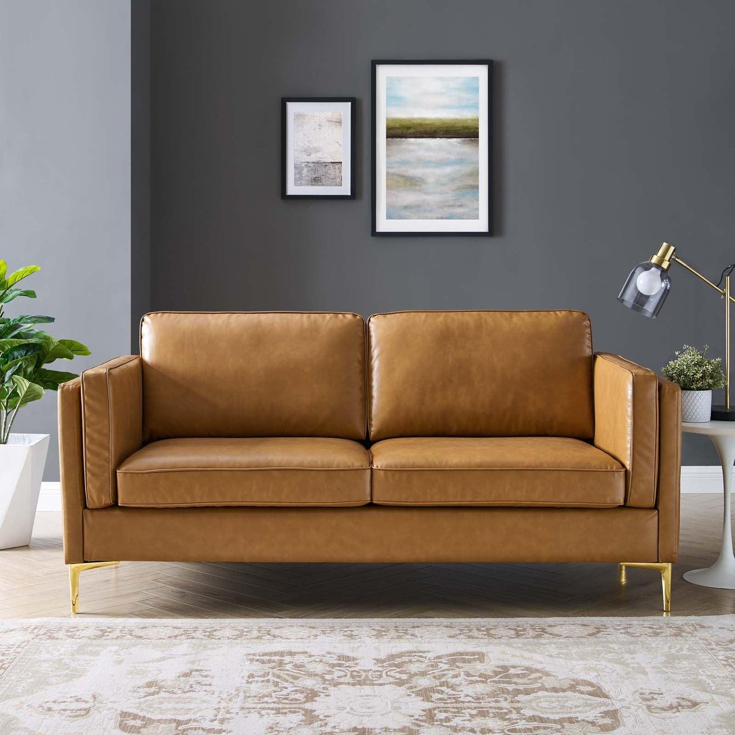 Modway Kaiya Vegan Leather Sofa FredCo