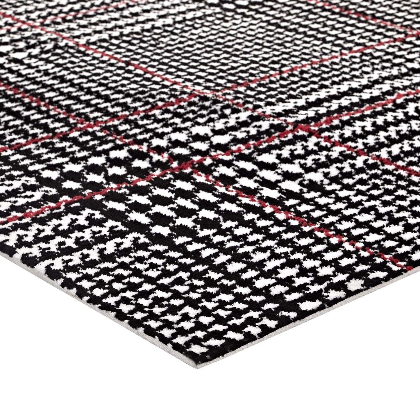 Modway Kaja Abstract Plaid Area Rug FredCo