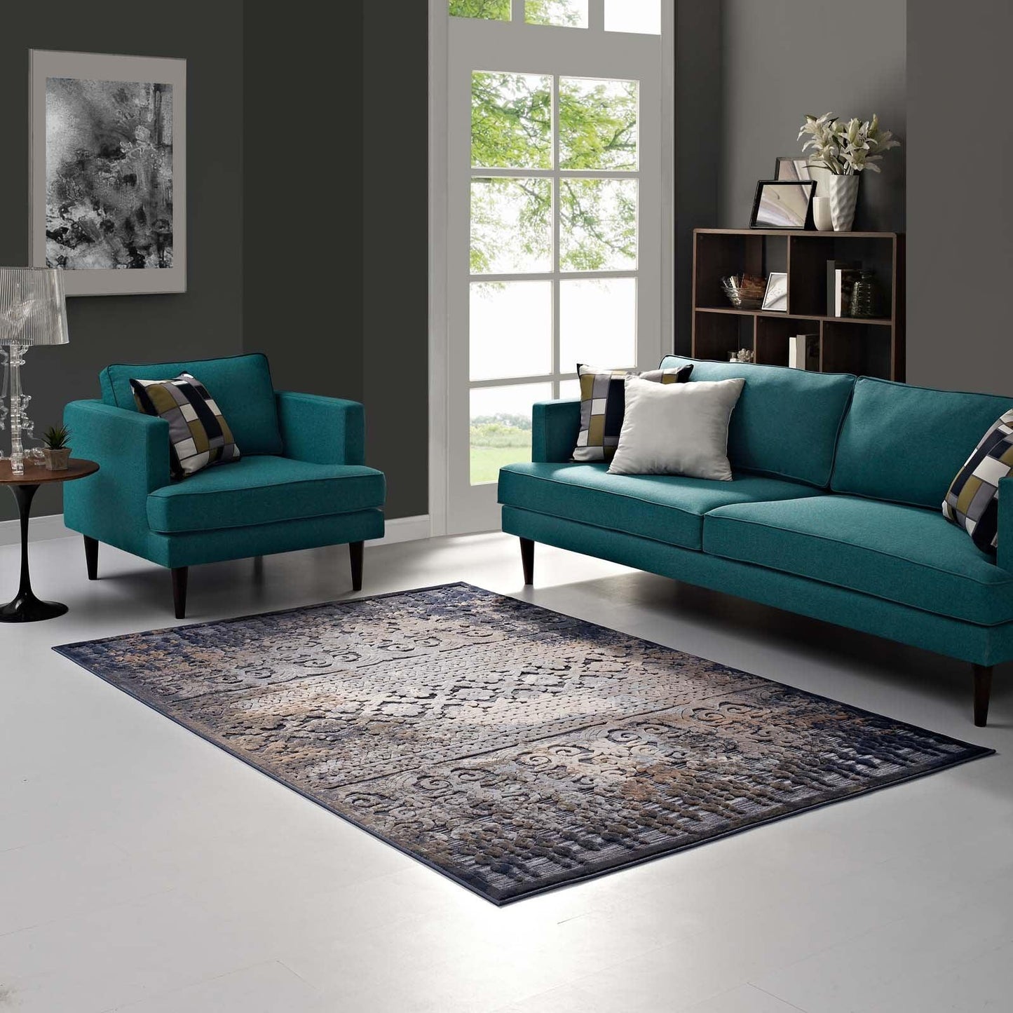 Modway Kalene Distressed Vintage Turkish Area Rug FredCo