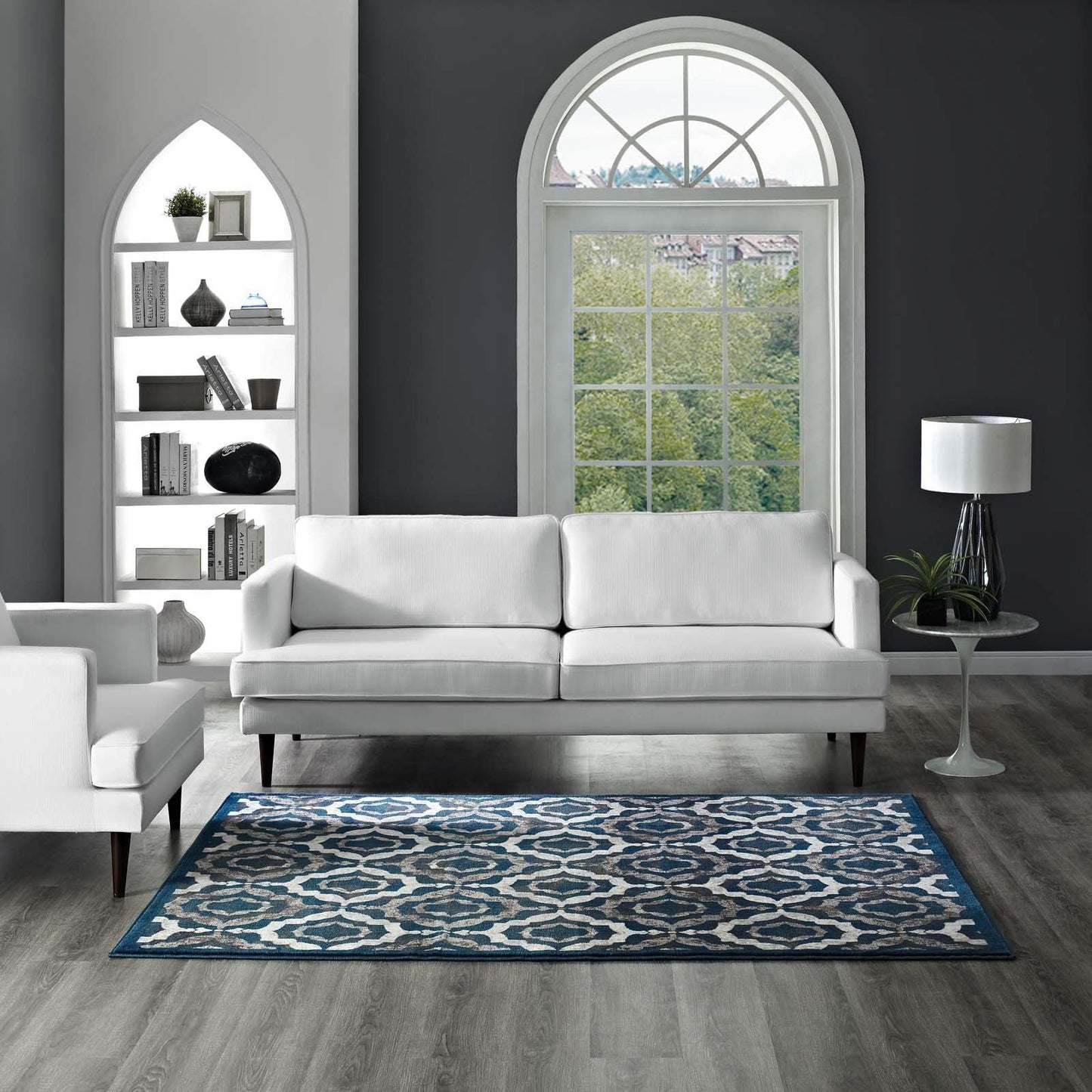 Modway Kalinda Rustic Vintage Moroccan Trellis Area Rug FredCo