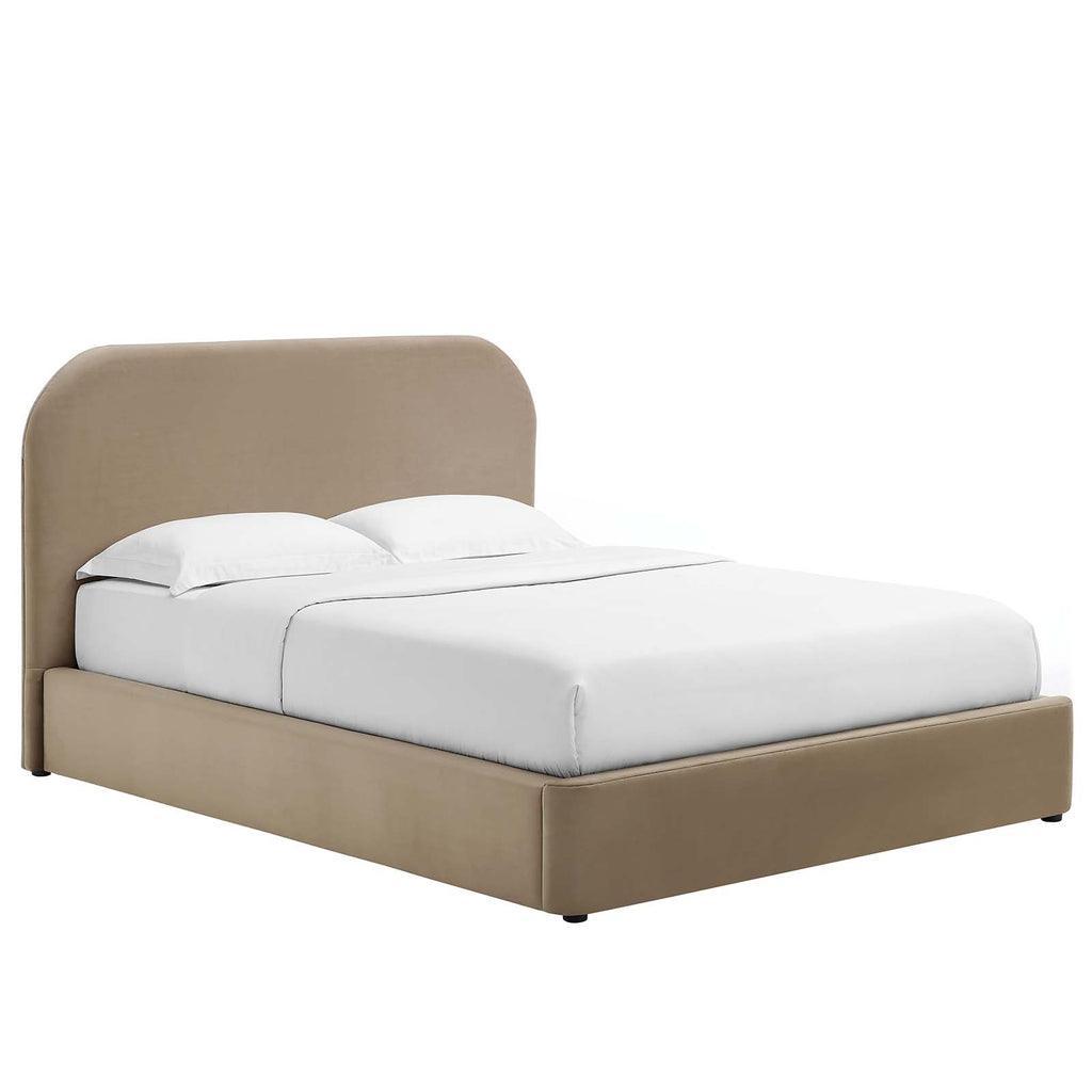 Modway Keynote Performance Velvet Curved Platform Bed FredCo