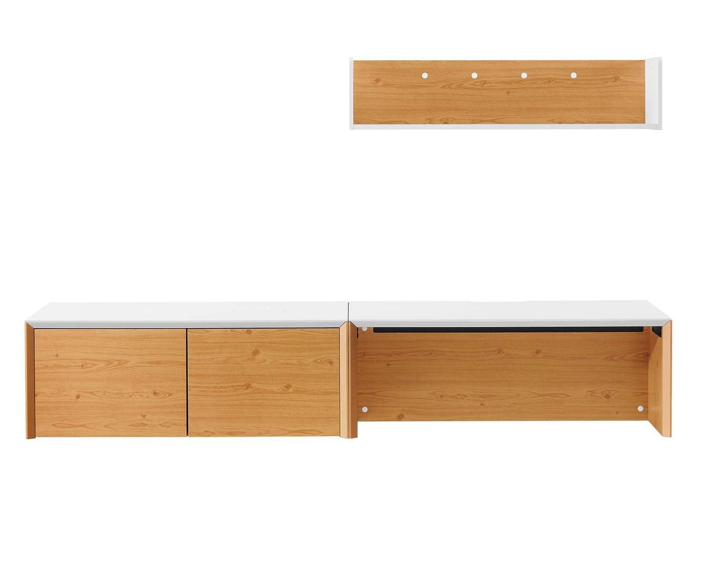 Modway Kinetic 38" Wall-Mount Office Desk With Cabinet and Shelf FredCo