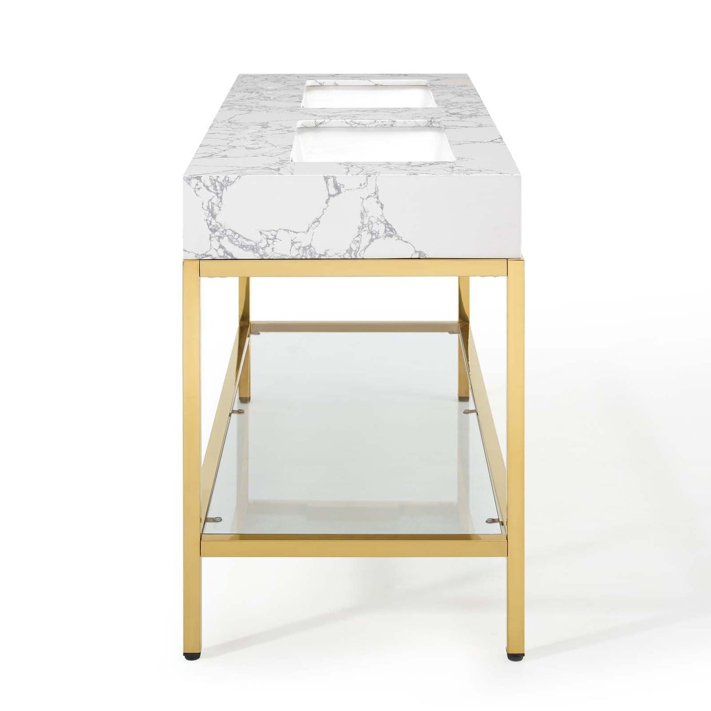 Modway Kingsley 60" Gold Stainless Steel Bathroom Vanity FredCo