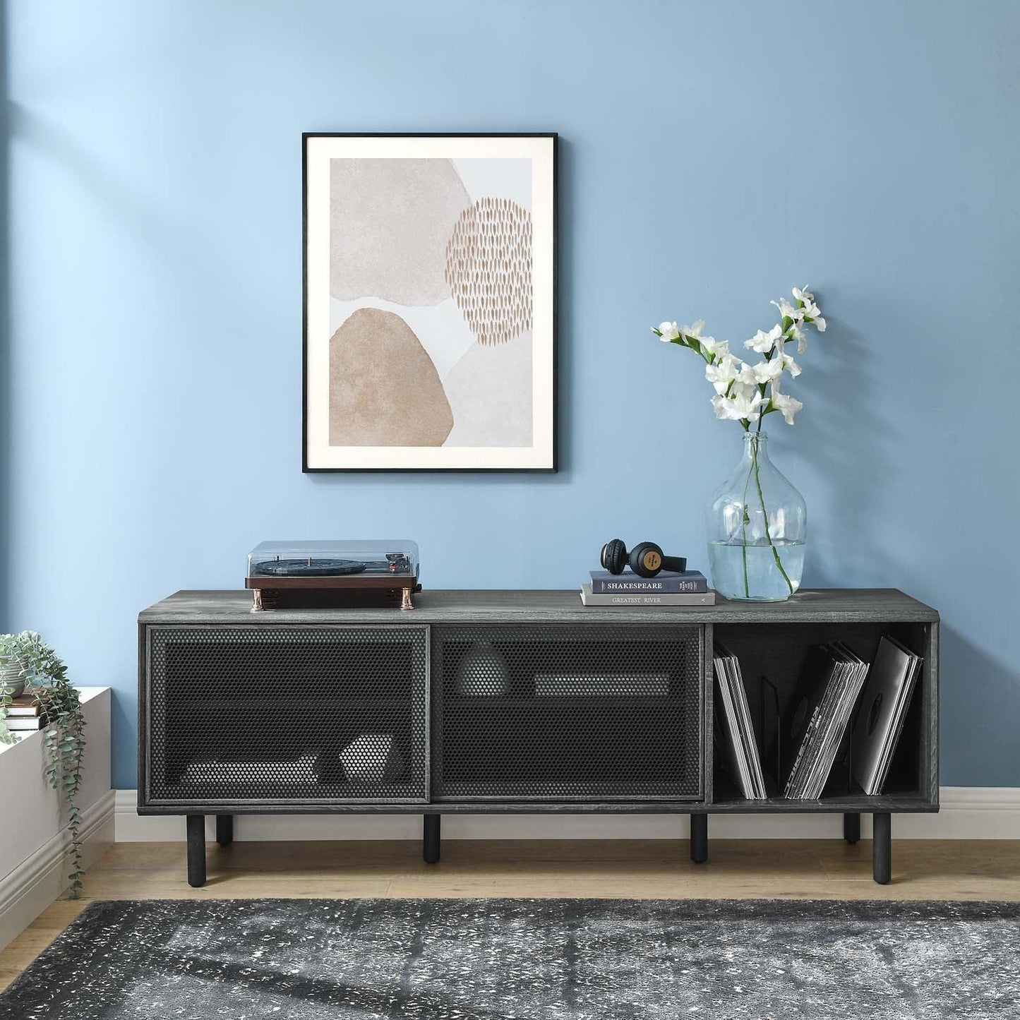 Modway Kurtis 67" TV and Vinyl Record Stand FredCo