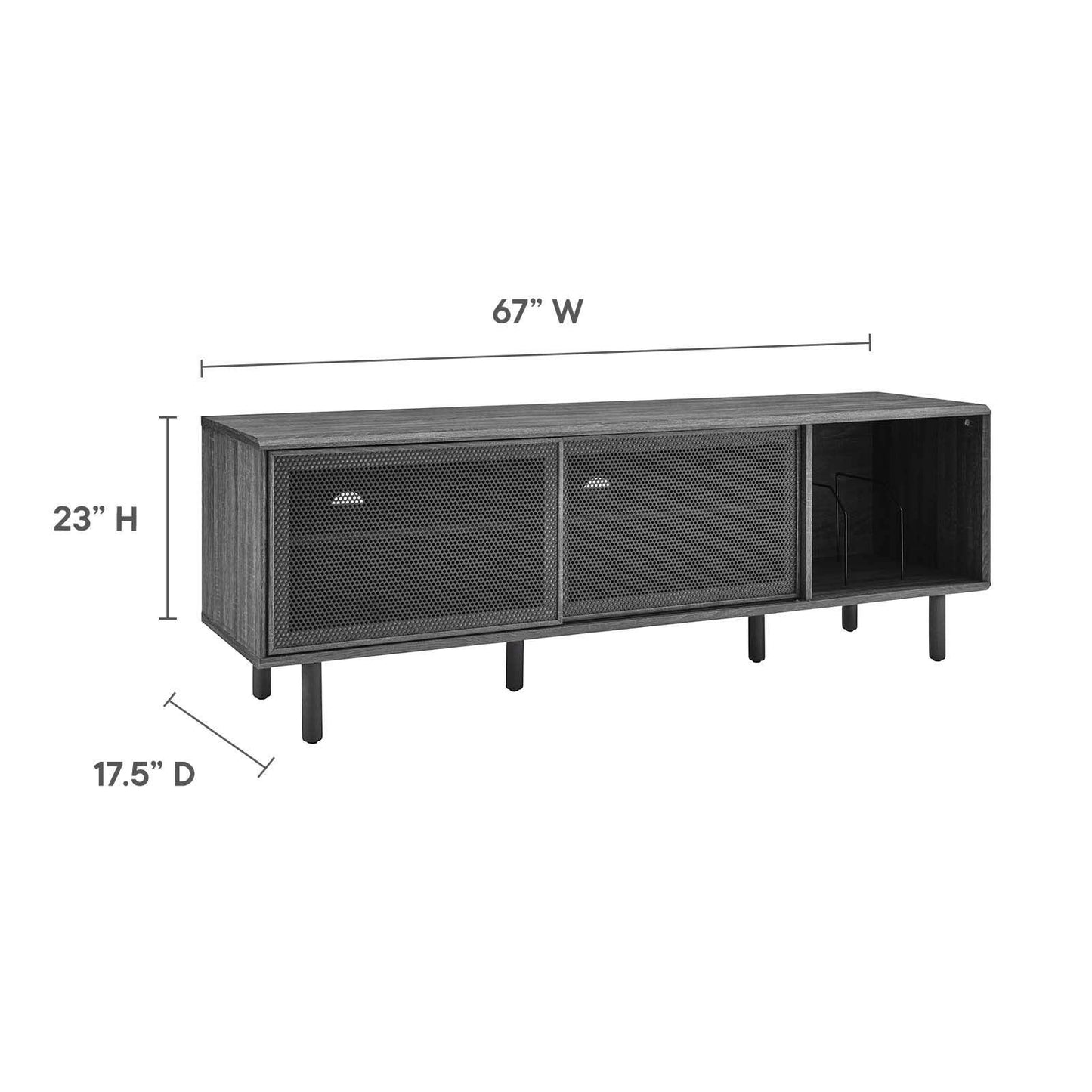 Modway Kurtis 67" TV and Vinyl Record Stand FredCo