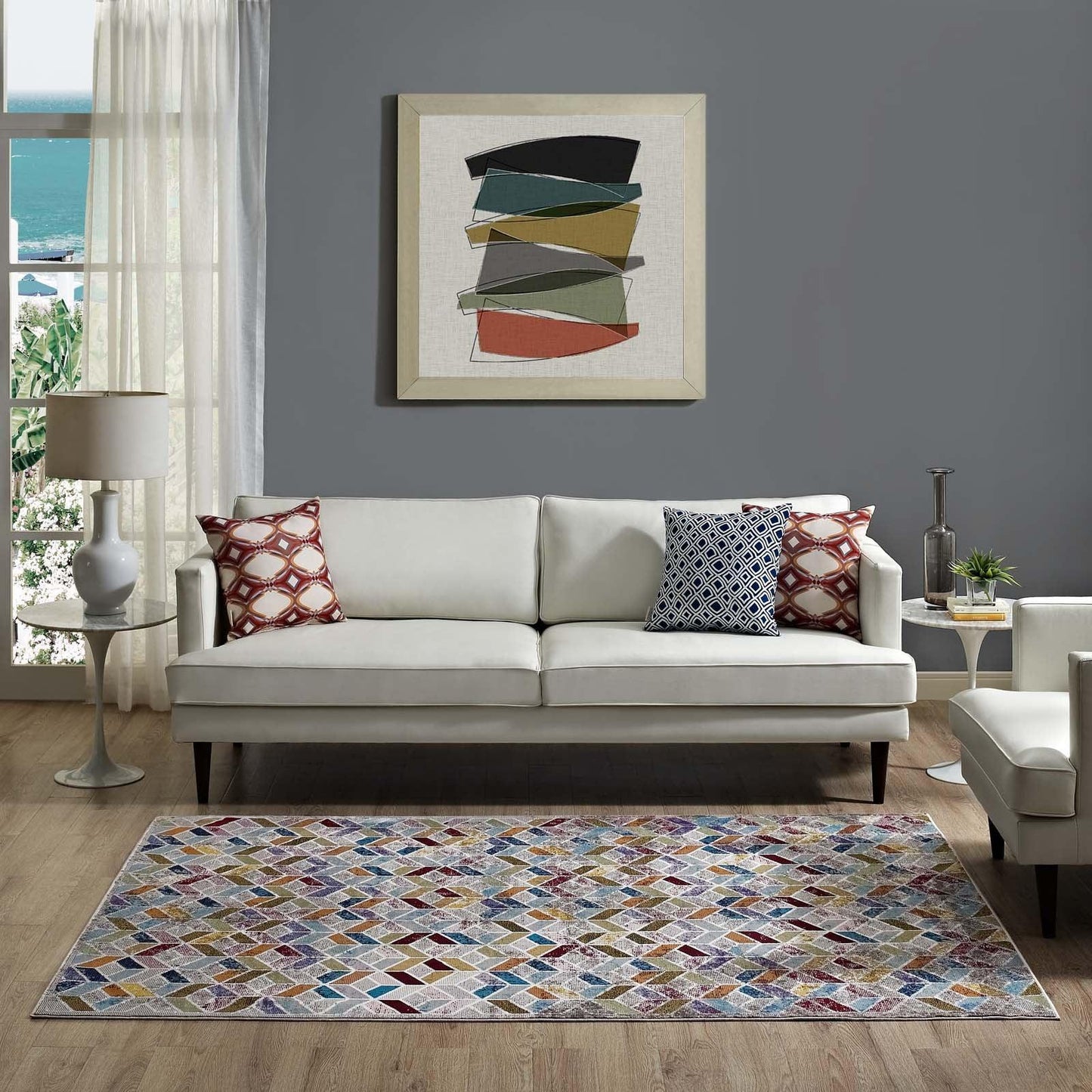 Modway Laleh Geometric Mosaic Area Rug FredCo