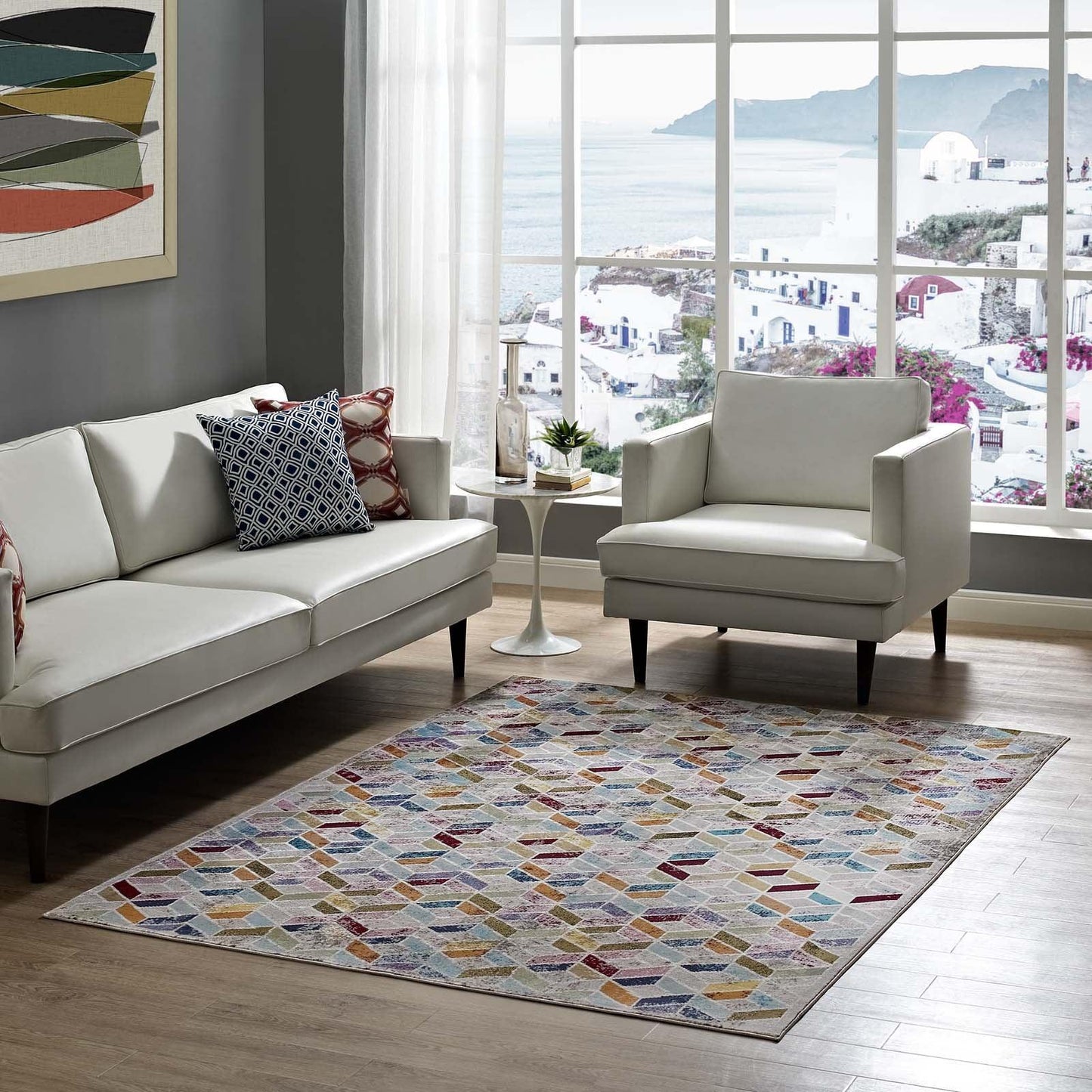 Modway Laleh Geometric Mosaic Area Rug FredCo