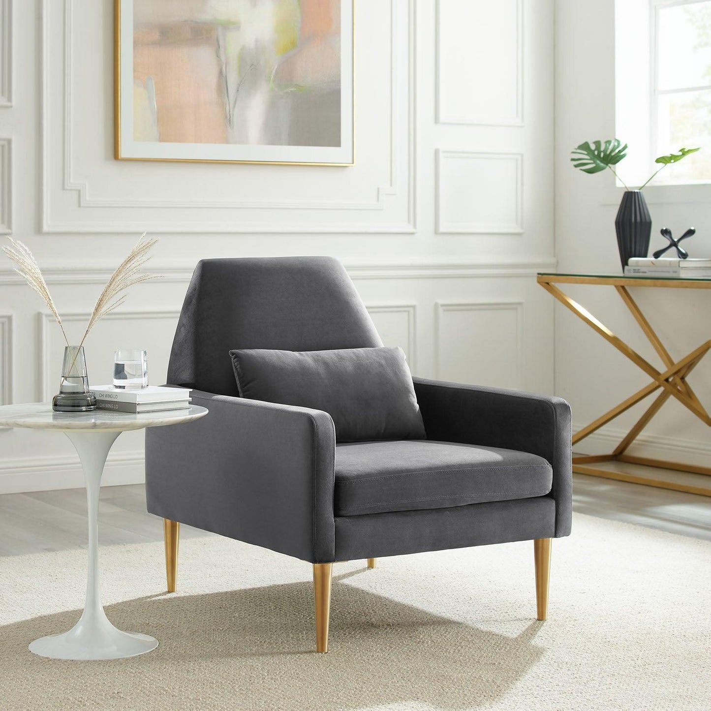 Modway Liliana Performance Velvet Armchair FredCo