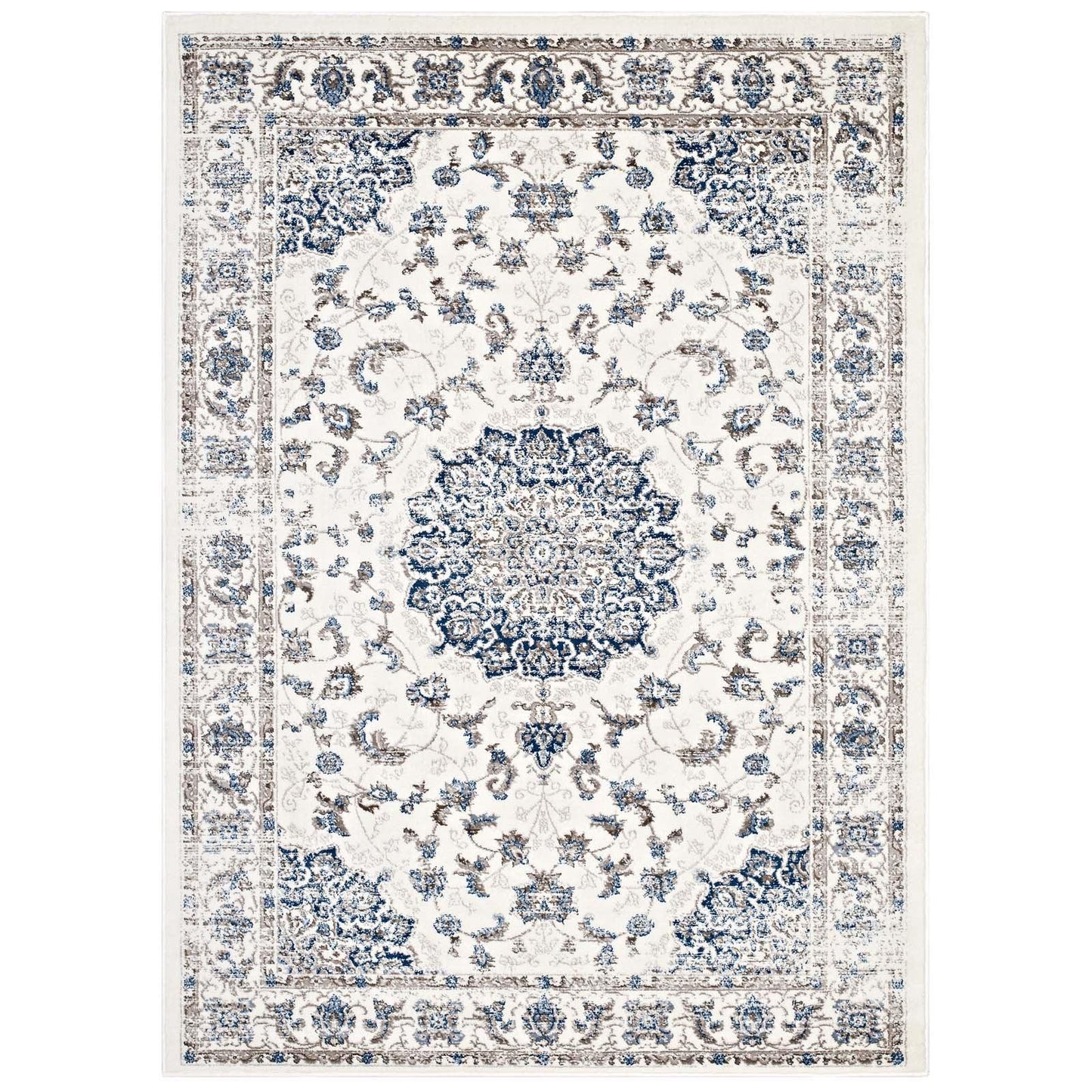 Modway Lilja Distressed Vintage Persian Medallion Area Rug FredCo