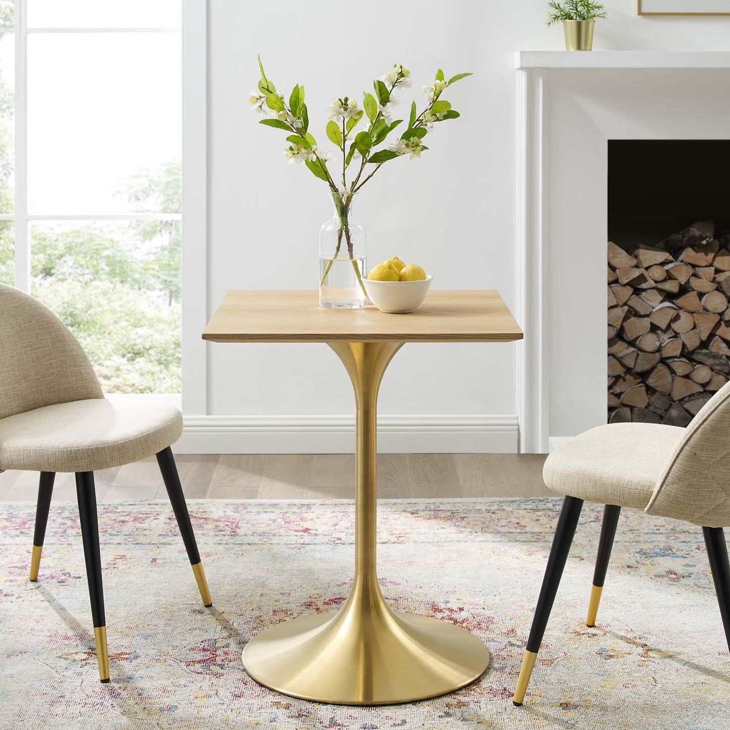 Modway Lippa 24" Square Wood Dining Table FredCo