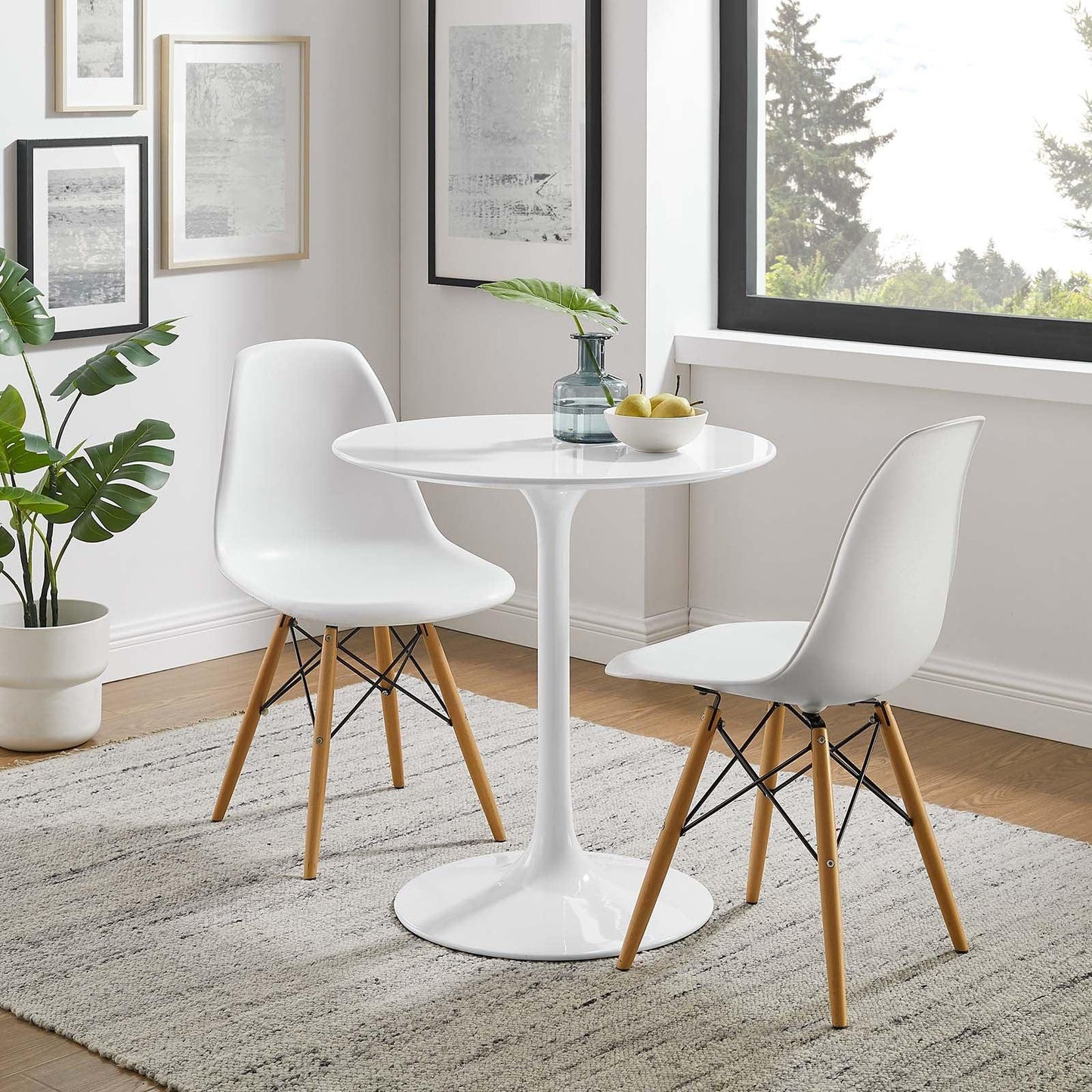 Modway Lippa 28" Round Wood Top Dining Table FredCo